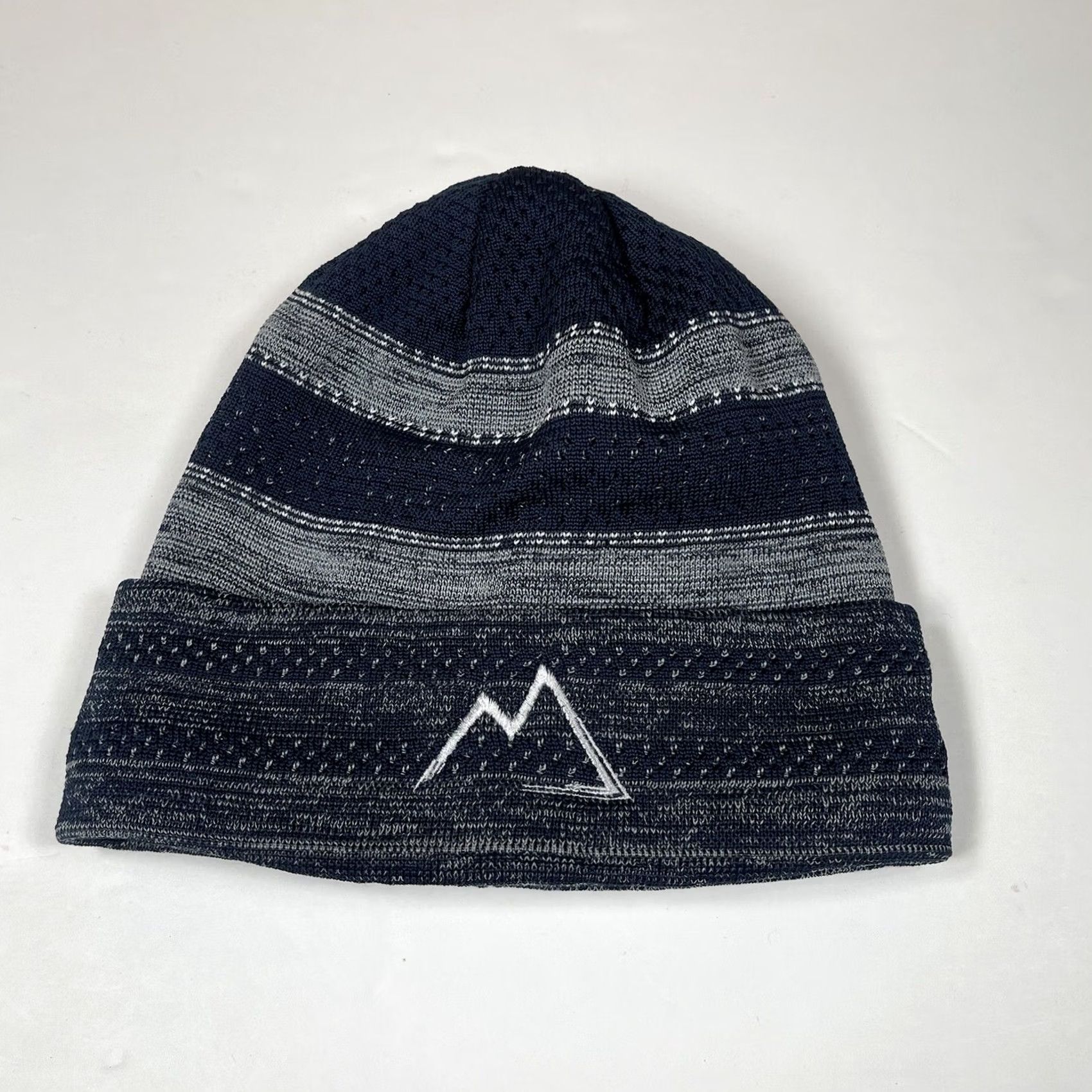 New Era New Era Beanie Adults Winter Snow Hat Cap 100% Polyester Navy Gray Striped Multicolor Size ONE SIZE - 2 Thumbnail