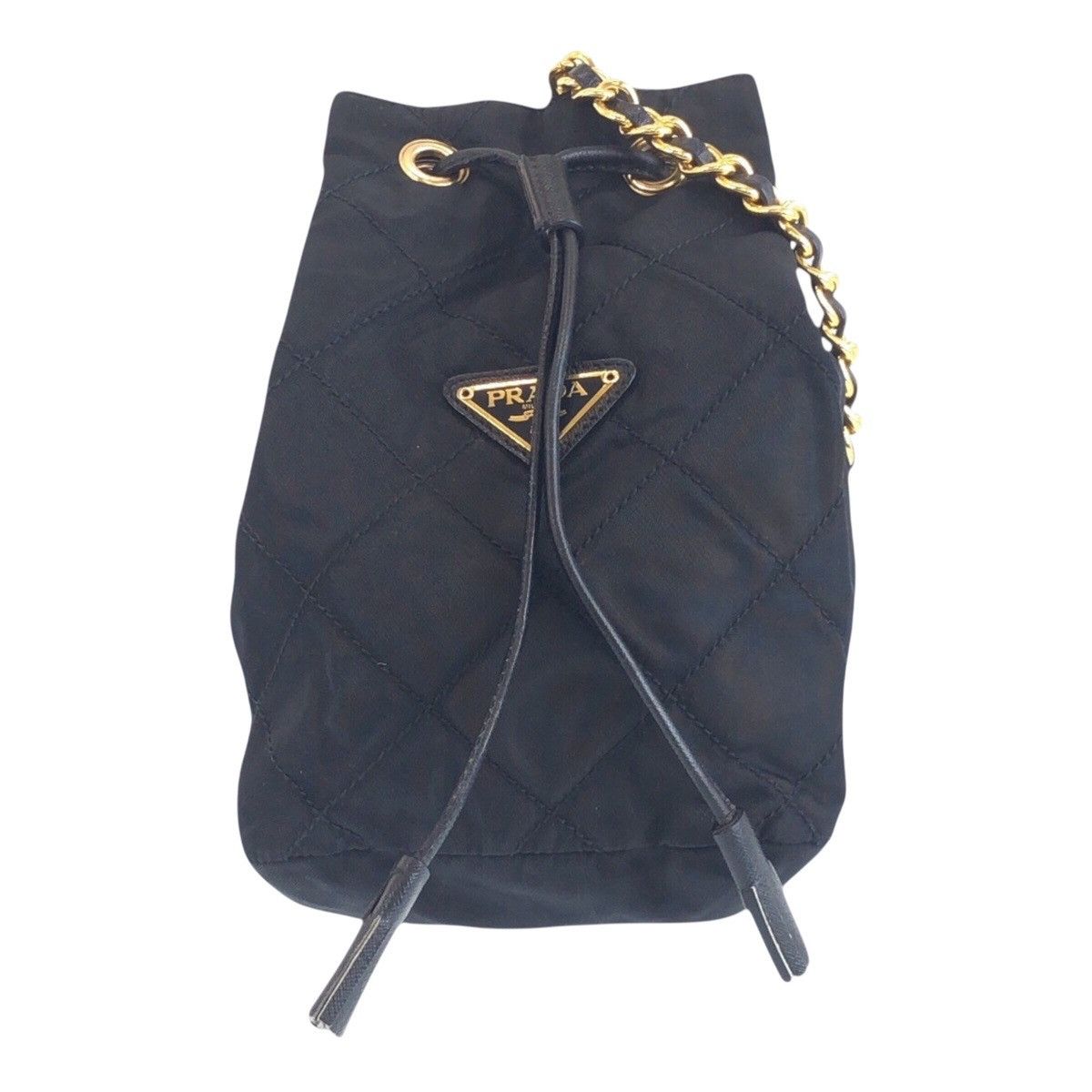 Prada Prada Tessuto Nylon Shoulder Bag Leather Crossbody Bag in Black, Women's