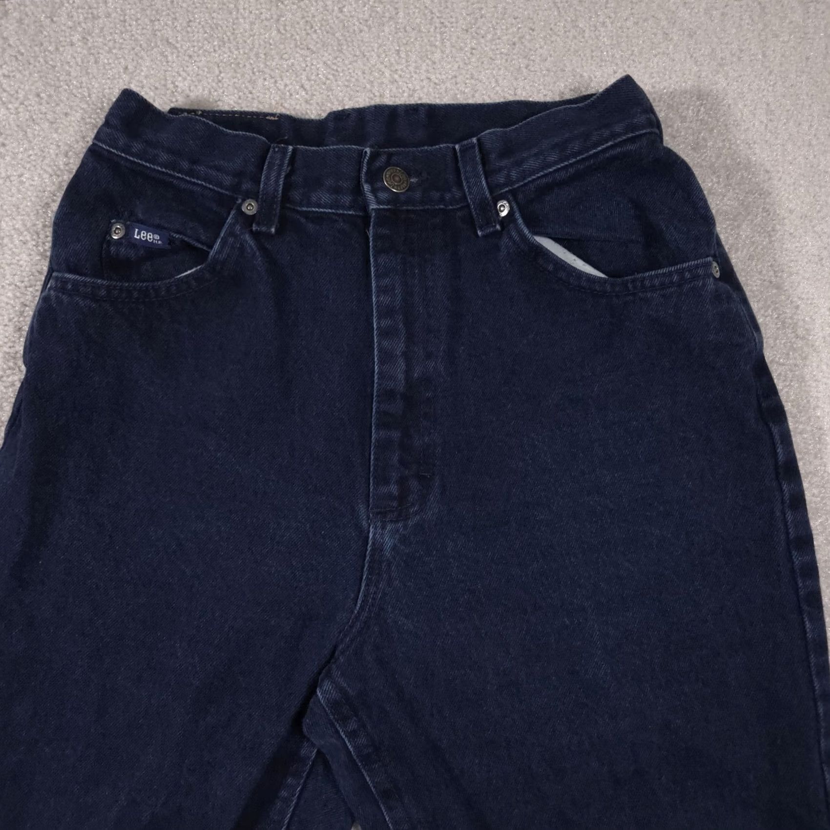 Lee Lee Jeans Womens 10 Long Dark Blue High Rise Tapered Leg Mom Fit Denim 5 Pocket Size 32" / US 10 / IT 46 - 3 Thumbnail