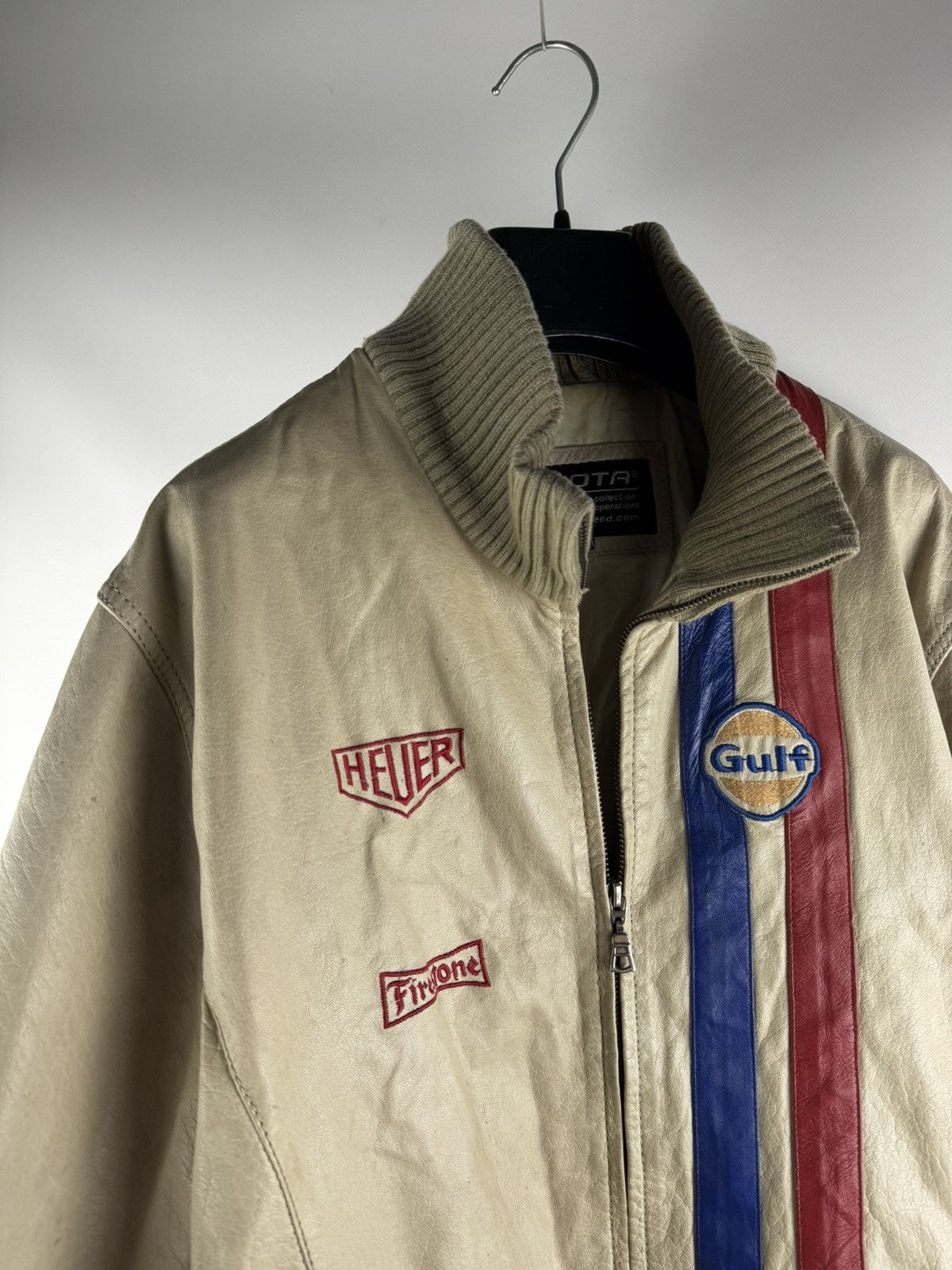 Tag Heuer Vintage Dakota Tag Heuer Gulf Formula Racing Leather Jacket Size US M / EU 48-50 / 2 - 2 Thumbnail