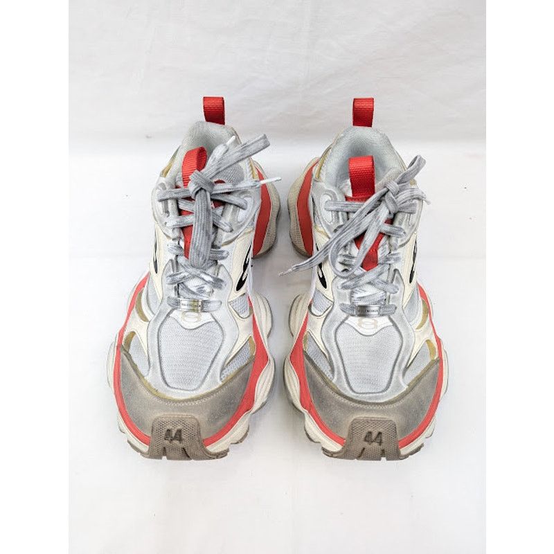 Balenciaga o1rshd1 Cargo Suede Low-Top Sneakers in Beige/Grey/Red Size US 11 / EU 44 - 17 Thumbnail