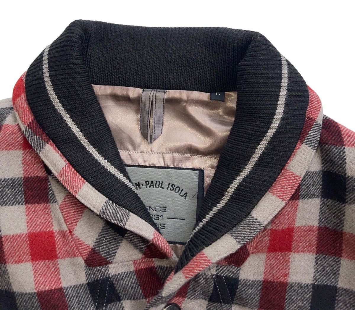 Japanese Brand Jean Paul Isola Red Plaid Bomber Jacket Size US L / EU 52-54 / 3 - 11 Thumbnail