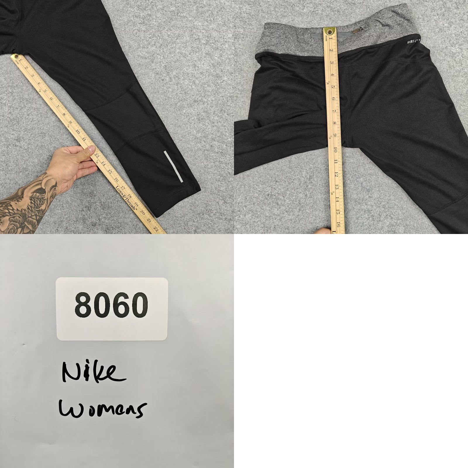 Nike Nike Leggings Womens Small Black Dri-FIT Compression Running Capri Pants Size 28" / US 6 / IT 42 - 8 Thumbnail