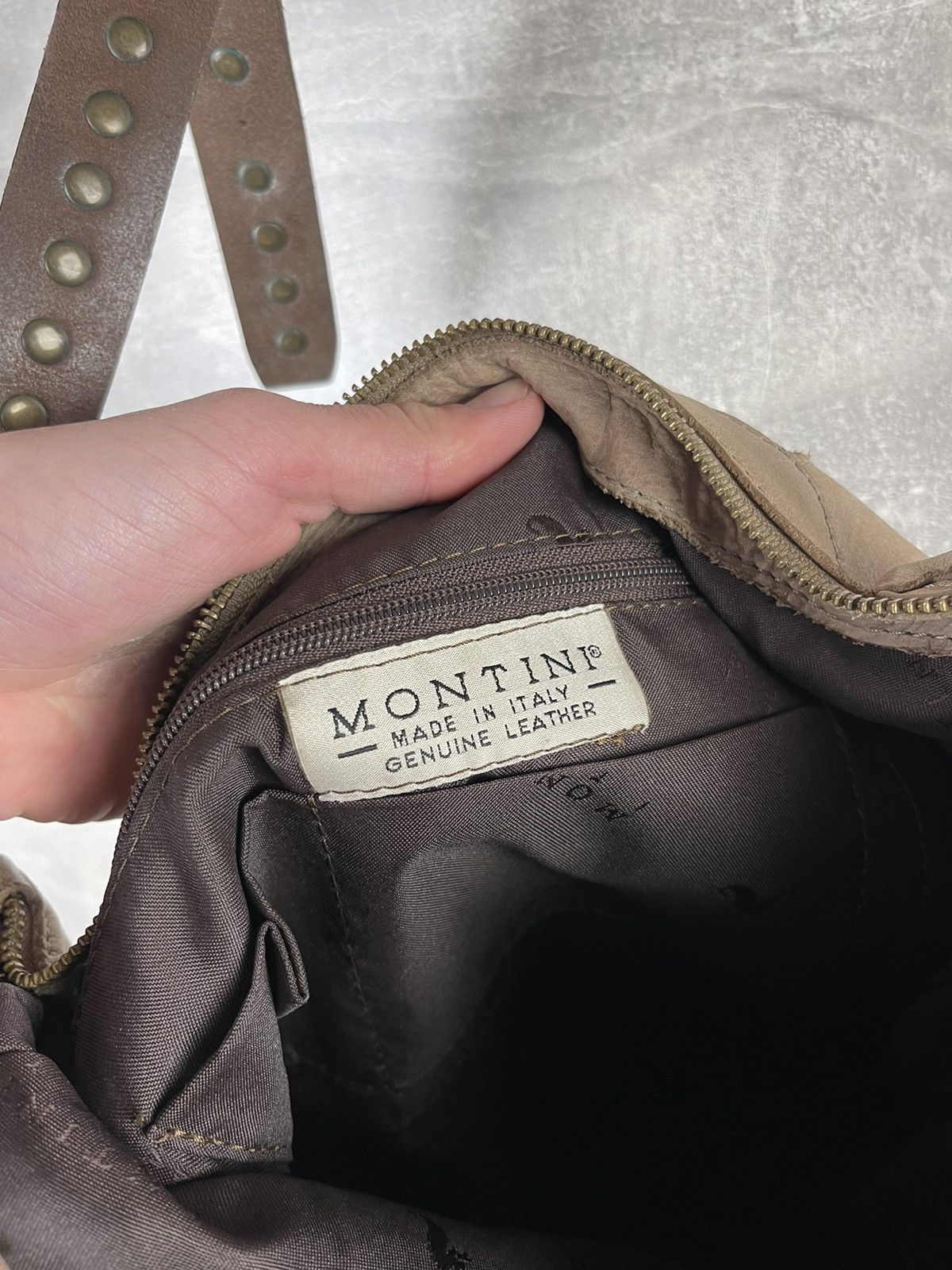 Vintage Montini Italian Beige Leather Avant Garde Shoulder Tote Bag Size ONE SIZE - 8 Thumbnail