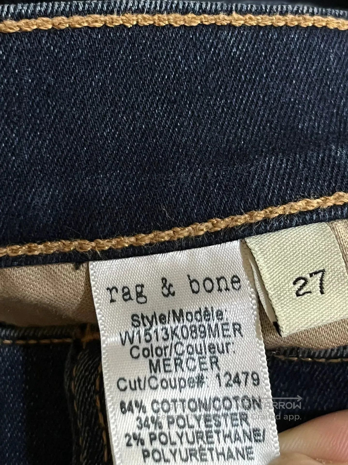 Rag & Bone Rag & Bone Stretch Slim-Fit Jeans. Size 27" / US 4 / IT 40 - 7 Thumbnail