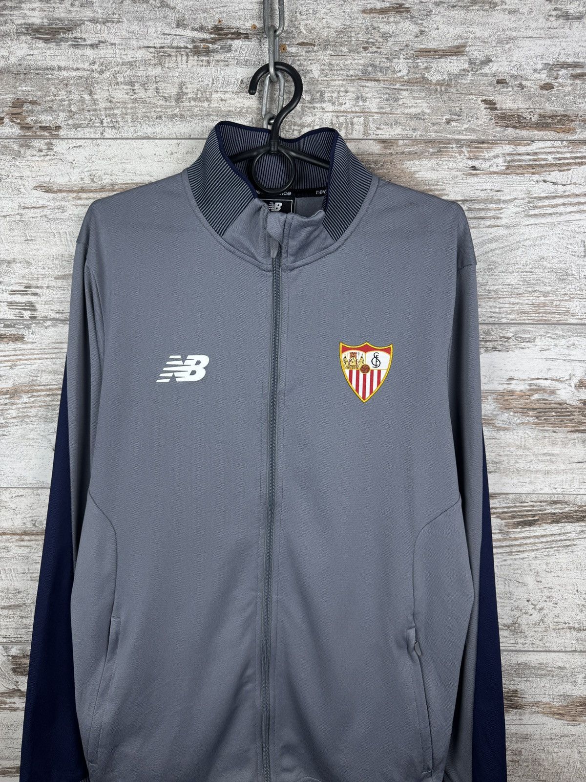 New Balance New Balance Sevilla FC Track Jacket Grey Football Training Size US M / EU 48-50 / 2 - 2 Thumbnail