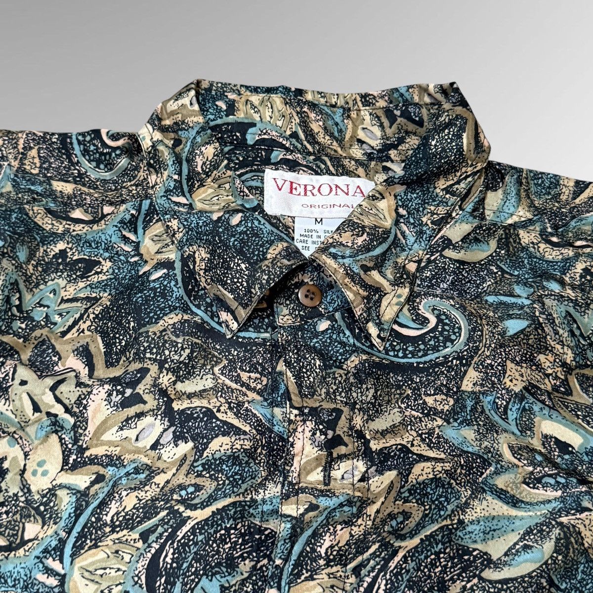 Other Vintage Verona Silk Abstract Button Up Shirt Size US M / EU 48-50 / 2 - 2 Thumbnail