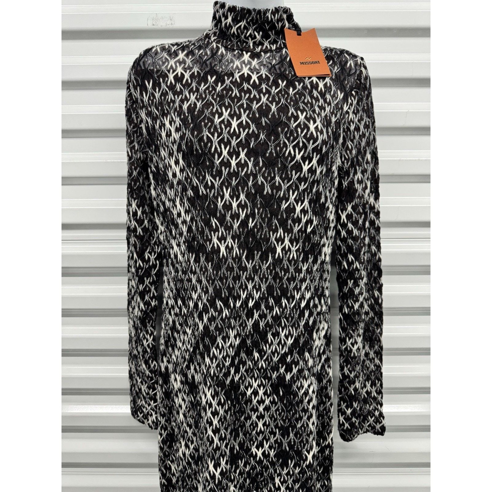 Missoni MISSONI High Neck Patterned Midi Dress NWT! Size M -42 Size M / US 6-8 / IT 42-44 - 6 Thumbnail