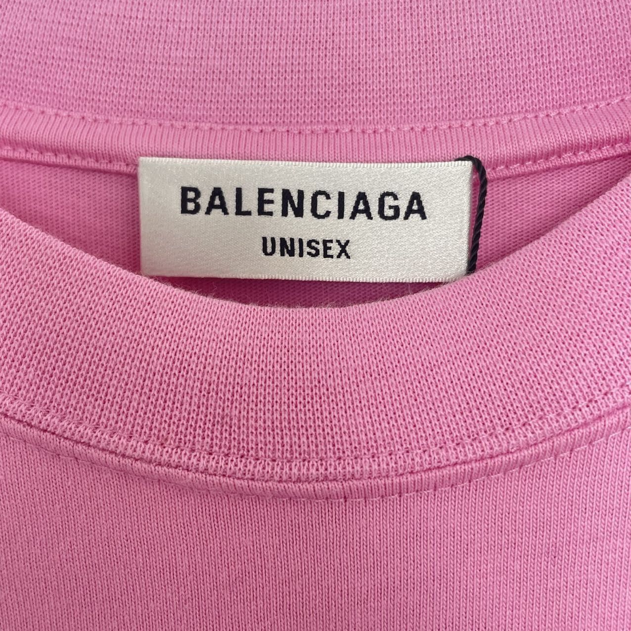 Balenciaga Pink Short-Sleeve Logo T-Shirt Size US L / EU 52-54 / 3 - 6 Thumbnail