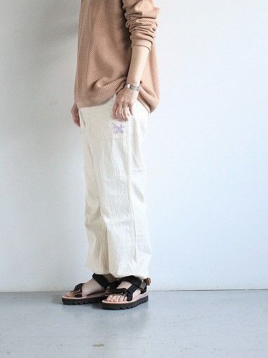 Needles Needles Herringbone String Fatigue Trousers in Off-White Size US 40 / EU 56 - 11 Thumbnail