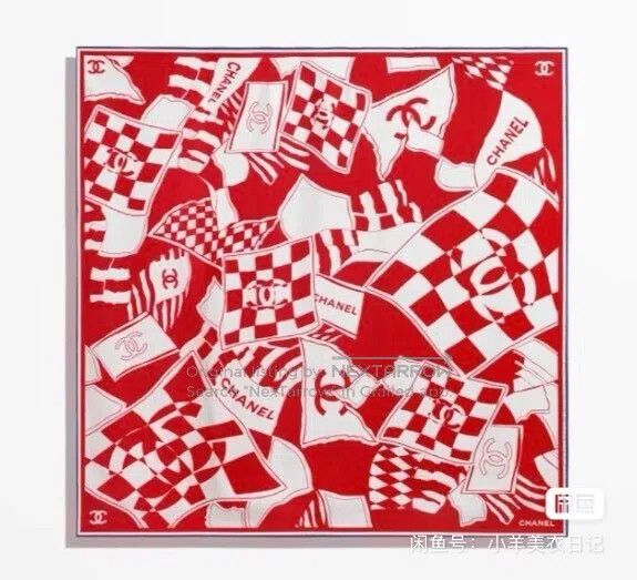 Chanel Chanel Double C Logo Color Block Graffiti Real Silk Square Size ONE SIZE - 1 Thumbnail