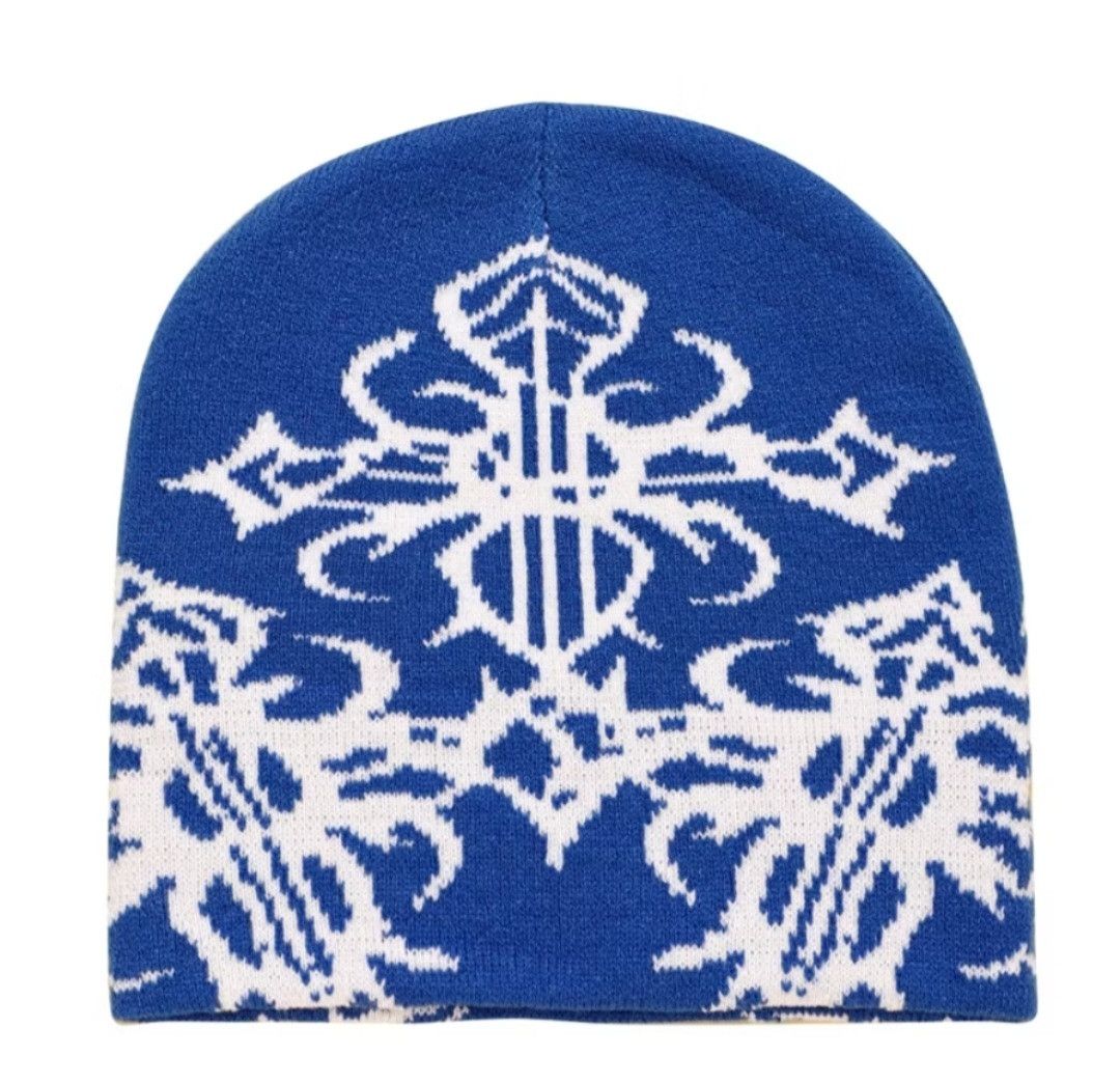 Japanese Brand Abstract art blue colour beanie Size ONE SIZE - 1 Preview