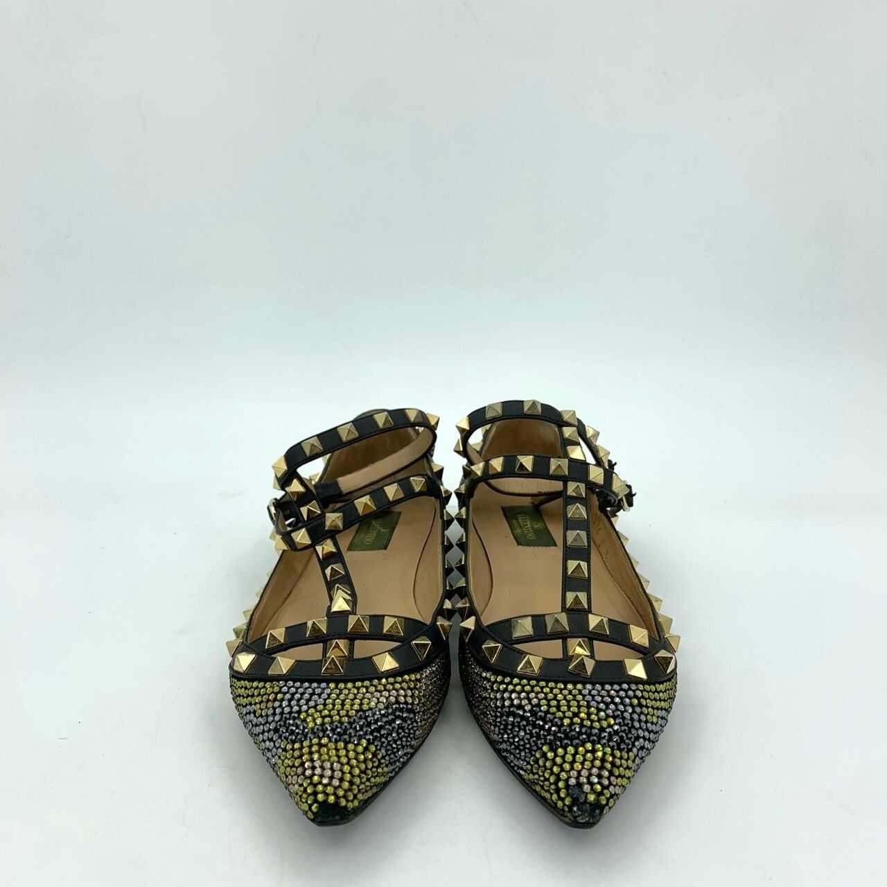 Valentino Valentino Garavani Rivet Pointed Flat Sandals 38 Black Full Size US 8 / IT 38 - 8 Thumbnail