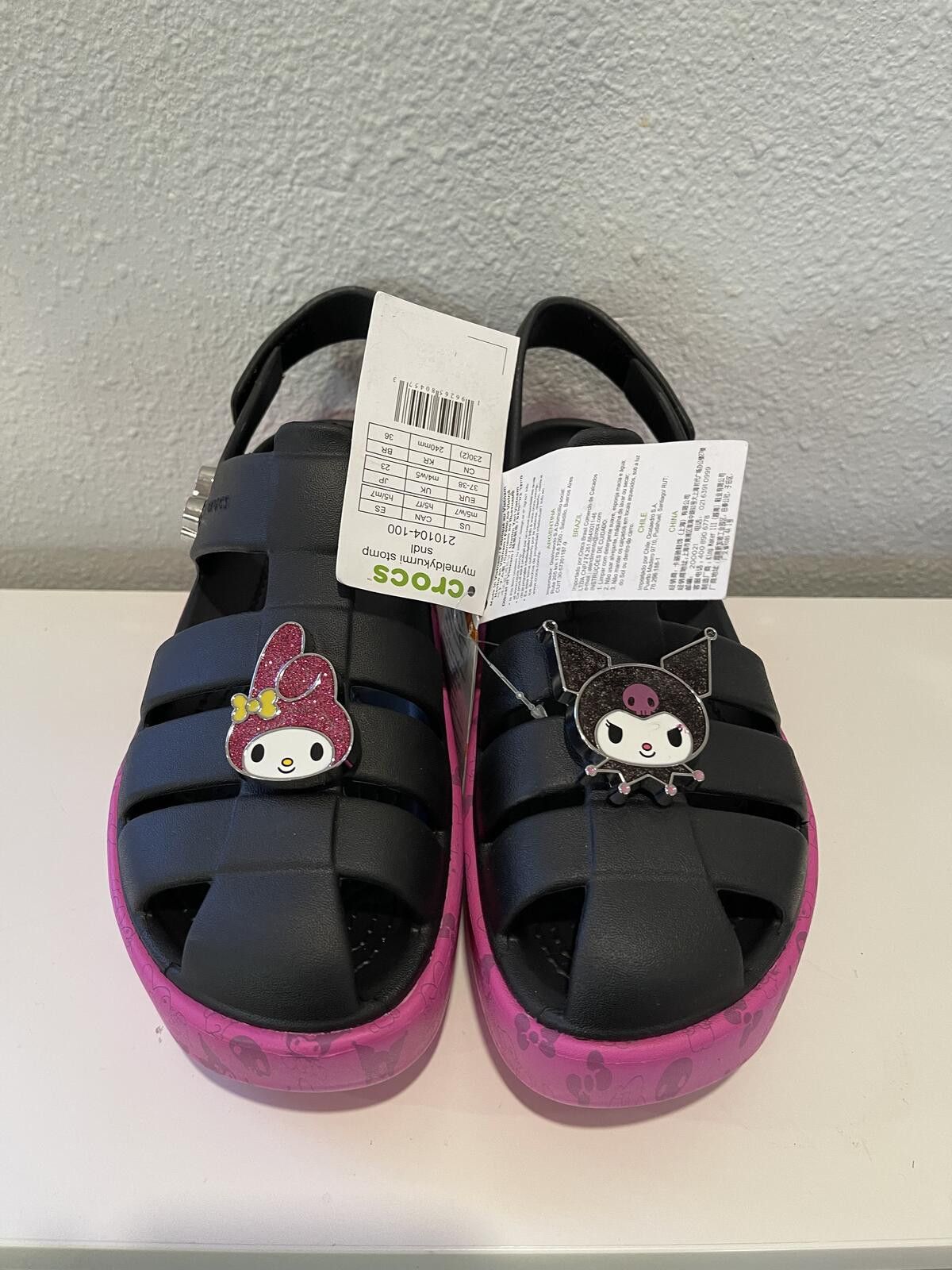 Crocs Crocs Kuromi & My Melody Platform Sandals Black Pink Size 8 Size US 7 / IT 37 - 2 Thumbnail