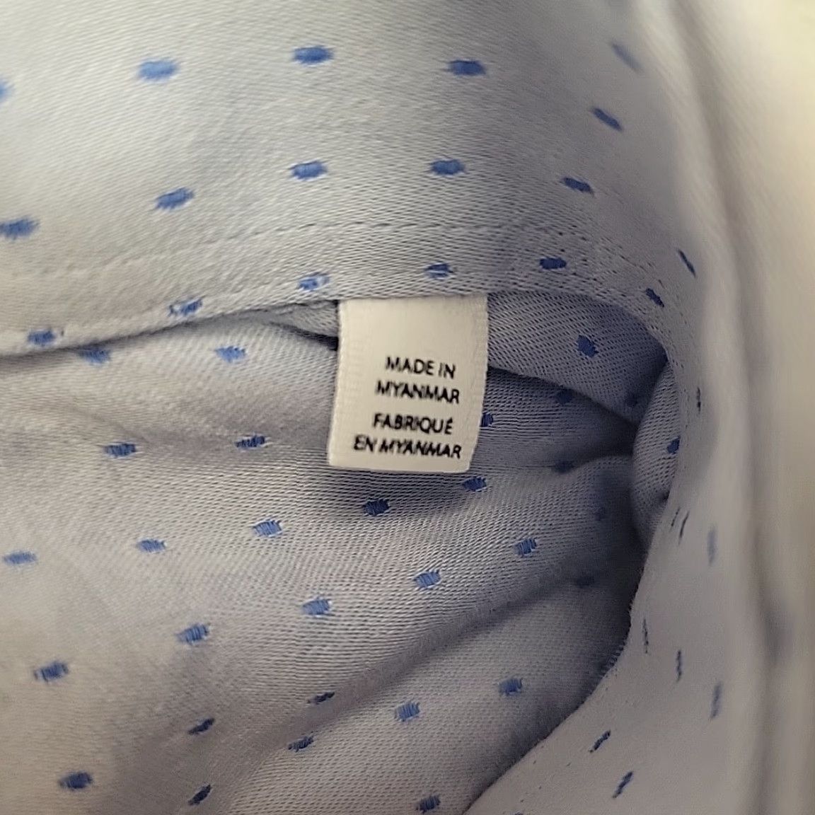 Lorenzo Uomo Lorenzo Uomo Dress Shirt Men 16 34/35 Blue Geometric Trim Fit Button 1005 Cotton Shirt Mens Regular Blue Geometric 1005 Cotton Button-Up Size 42R - 4 Thumbnail