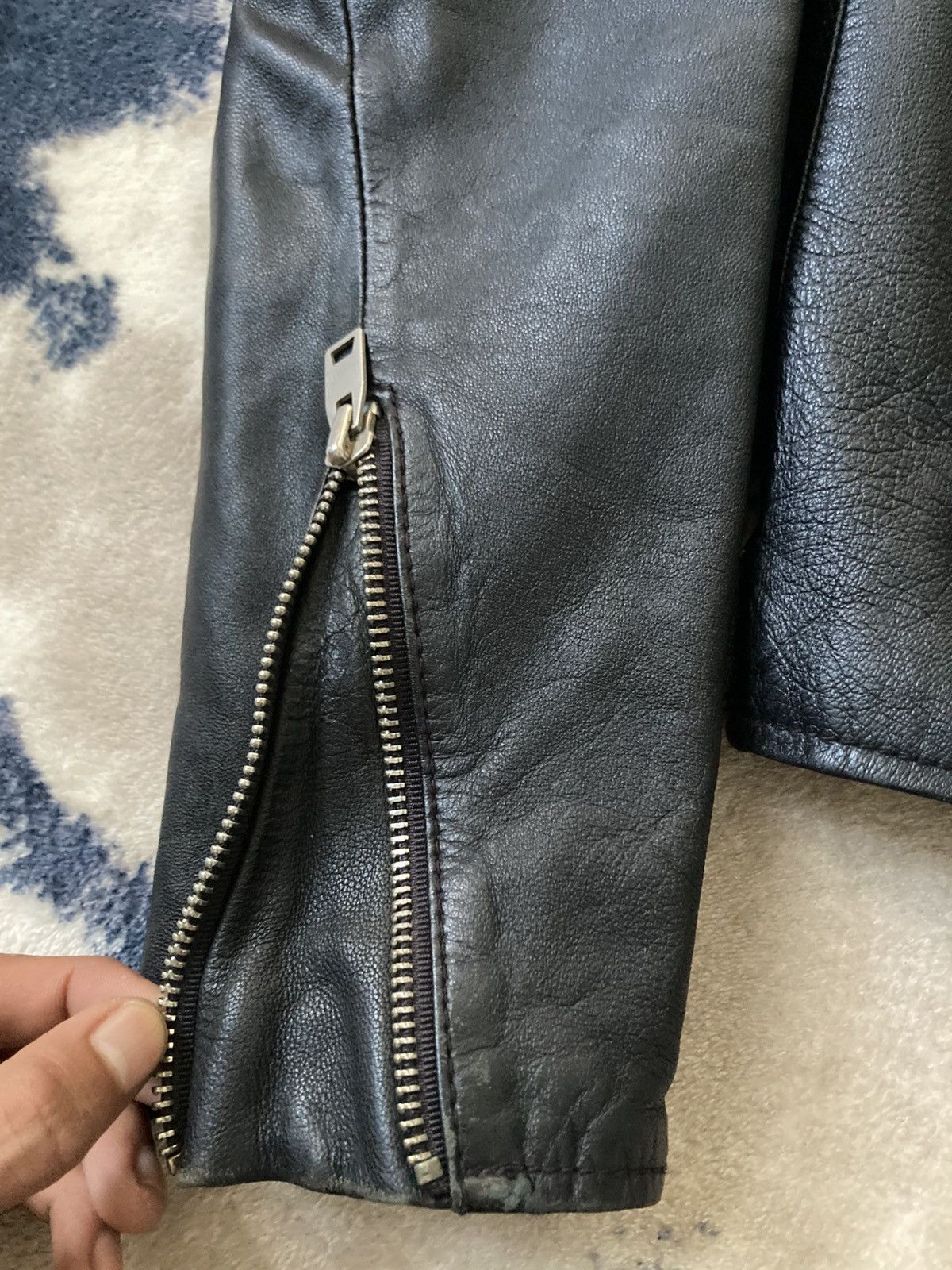 Vintage 80s Ramones Real Leather Natural Washed Biker Jacket Size US XS / EU 42 / 0 - 4 Thumbnail