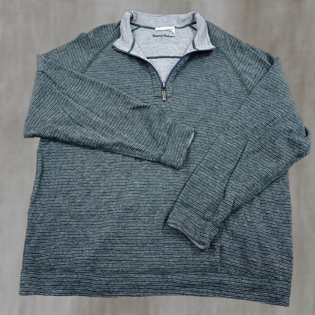 Tommy Bahama Tommy Bahama Sweater Men 2XL Green Knit Pullover 1/4 Zip Reversible Casual Golf Walking Classic Modern Size US XXL / EU 58 / 5 - 1 Thumbnail