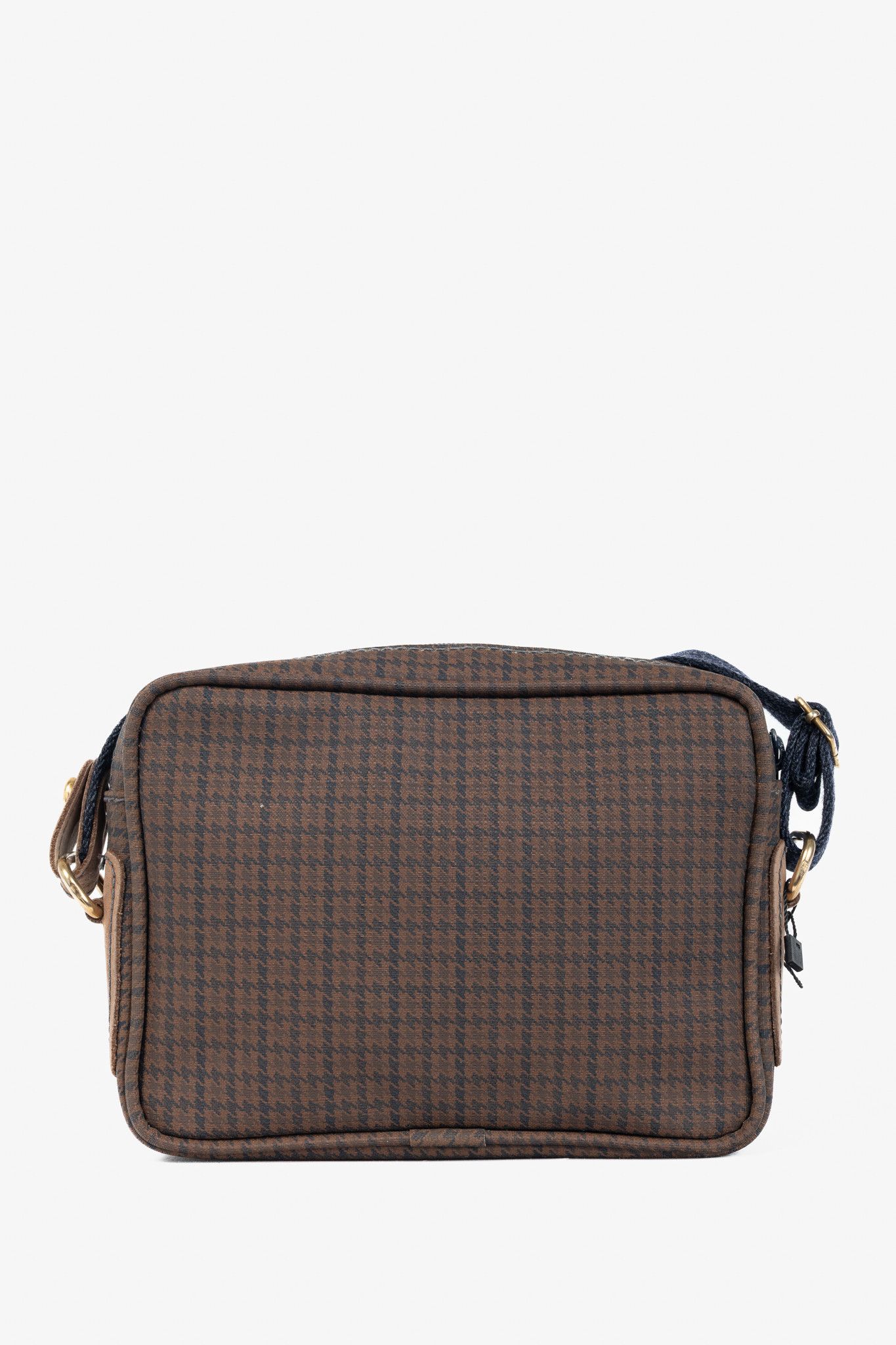 Loewe Loewe Brown Houndstooth-Canvas Leather-Trim Shoulder Bag Size ONE SIZE - 4 Thumbnail