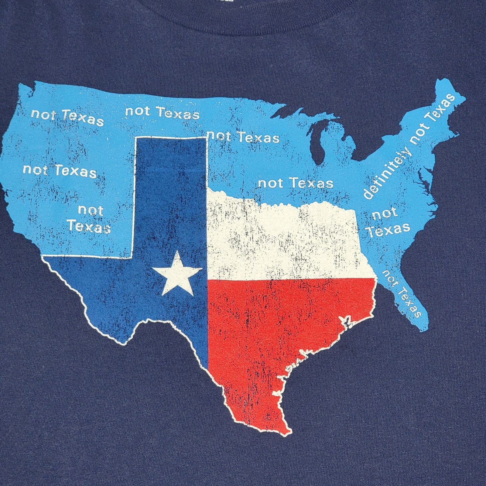 Other American Summer Unisex Tee "Texas/Not Texas" Map -3XL(54-56) Size US XXL / EU 58 / 5 - 2 Thumbnail
