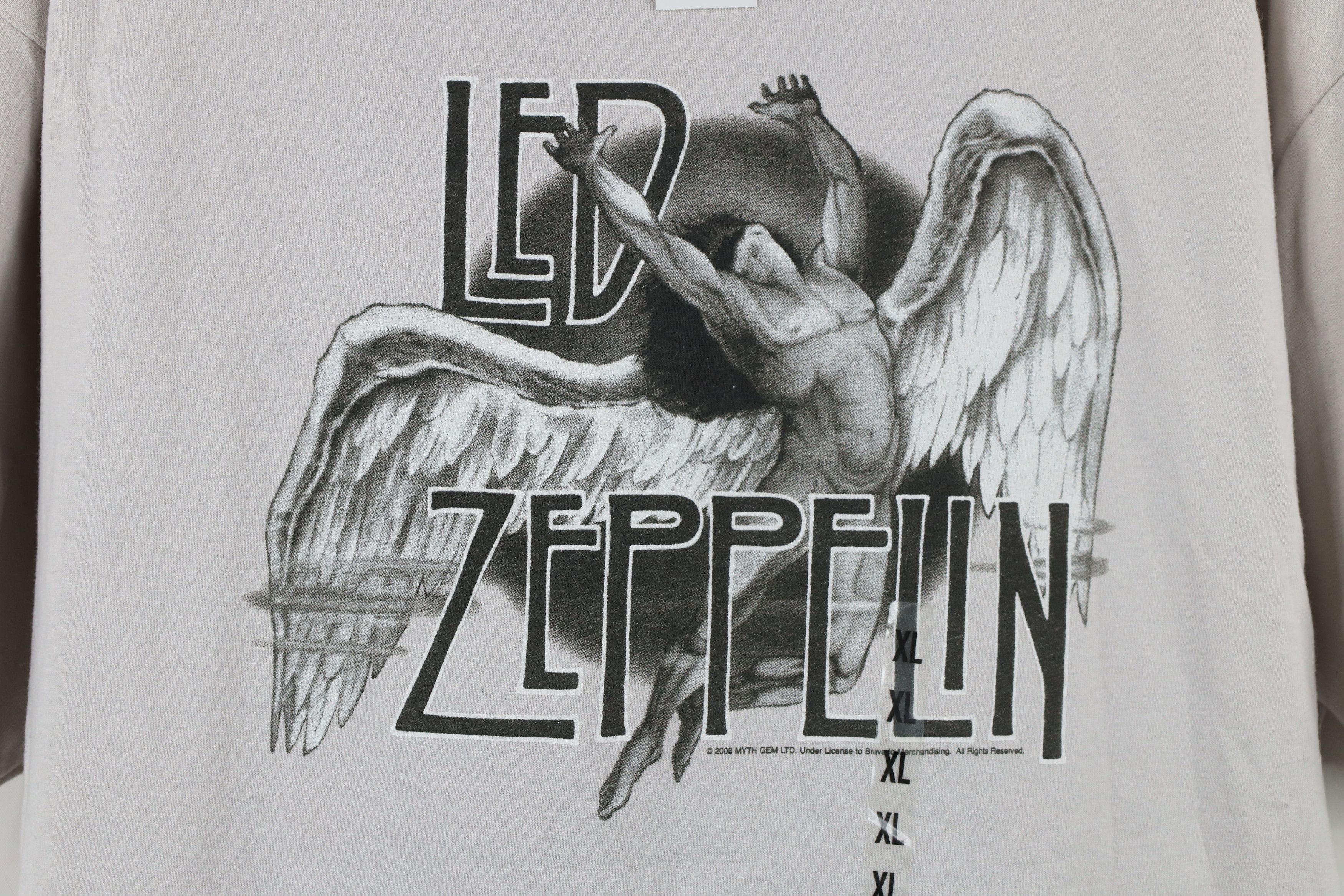 Vintage Deadstock Vintage Y2K 2008 Led Zeppelin Band T-Shirt Gray Size US XL / EU 56 / 4 - 4 Thumbnail