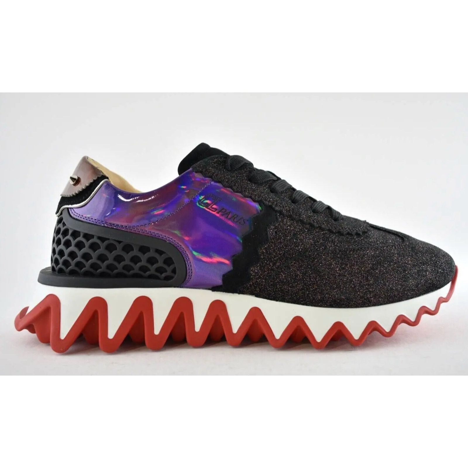 Christian Louboutin Christian Louboutin Mens Loubishark Flat Black Purple Size US 8 / EU 41 - 4 Thumbnail