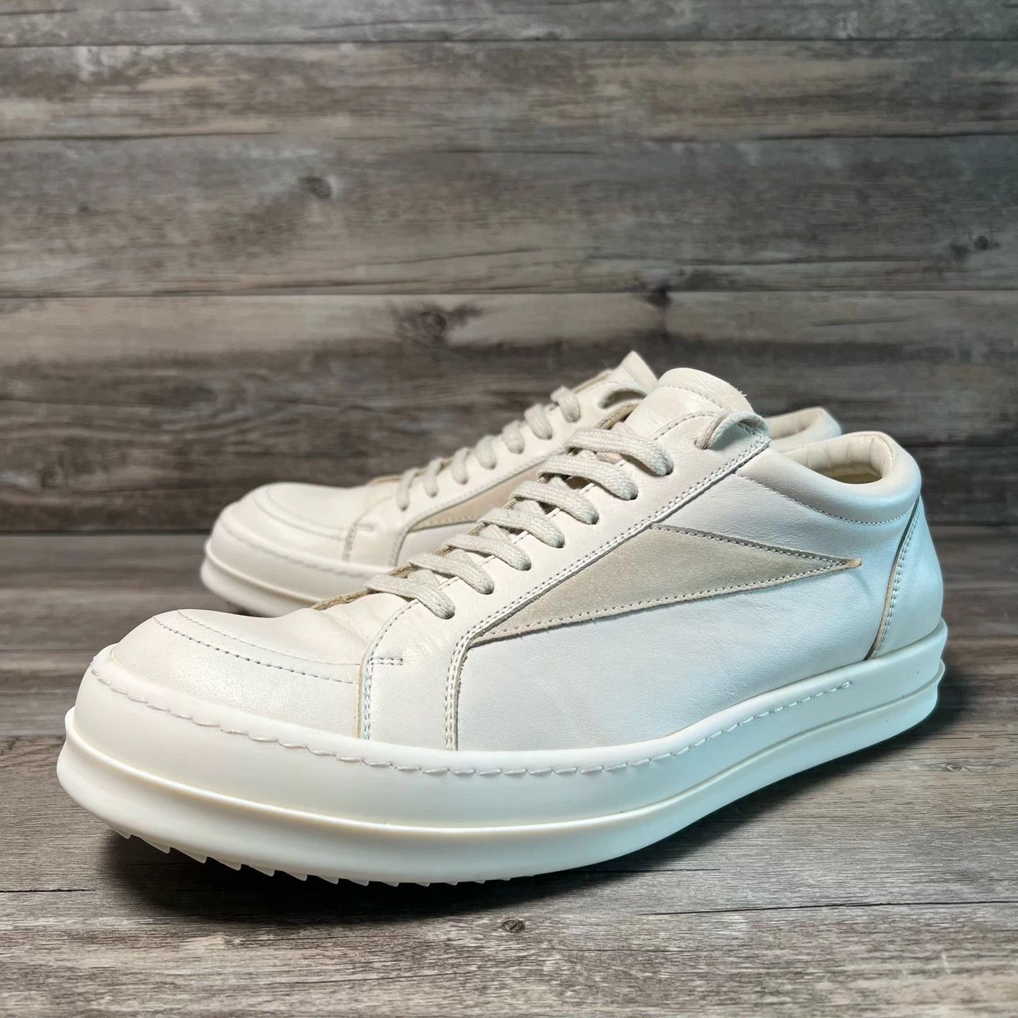 Rick Owens Rick Owens RO Milk White Low Top Leather Sneaker Size US 10 / EU 43 - 1 Thumbnail
