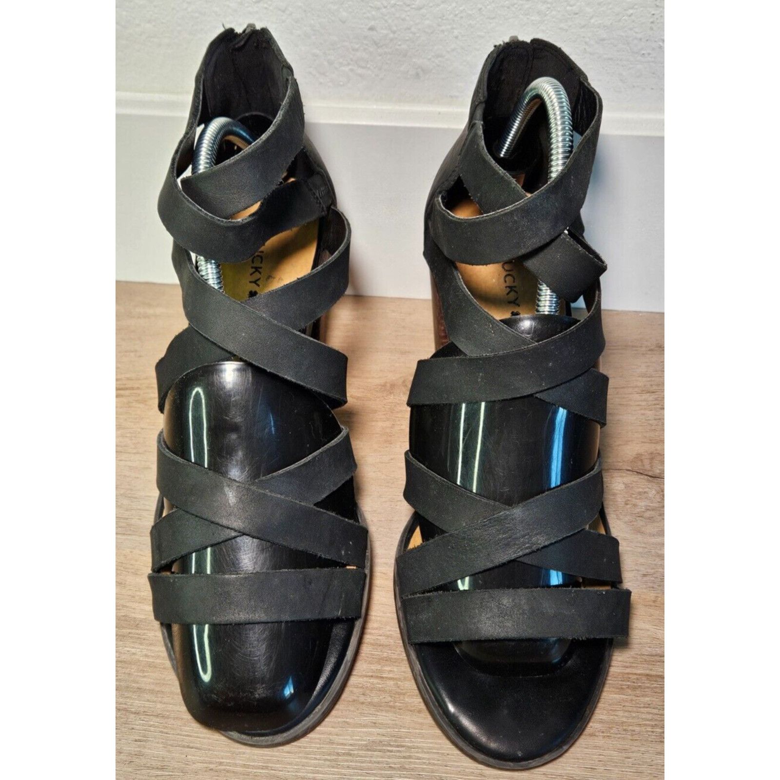 Lucky Brand Lucky Brand Women’s Black Strappy Heeled Sandals Size 10M Size US 10 / IT 40 - 2 Thumbnail
