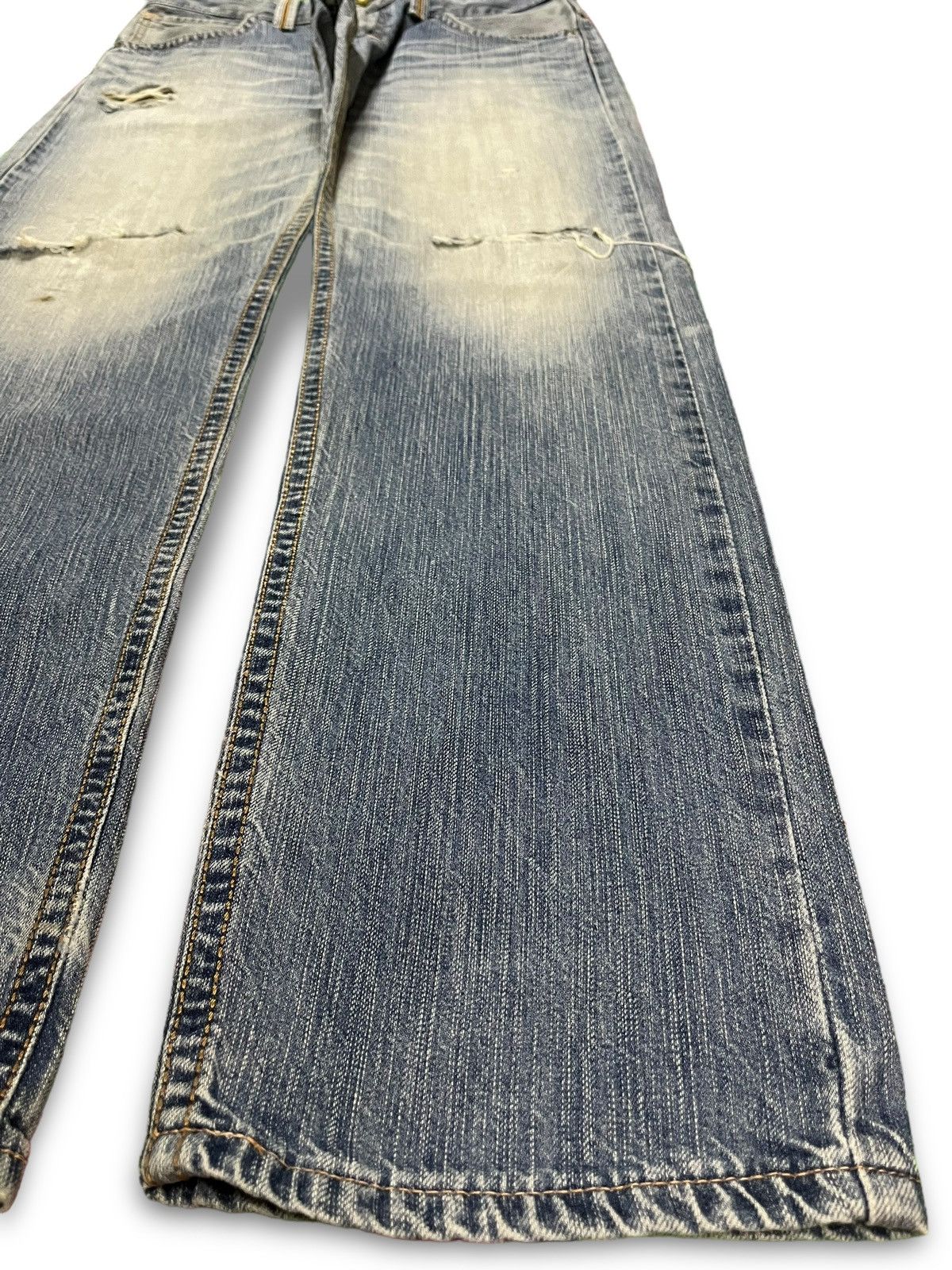 Edwin × Japanese Brand Exclusive Vintage Edwin Japan Light Wash Distressed Jeans Size US 34 / EU 50 - 7 Thumbnail
