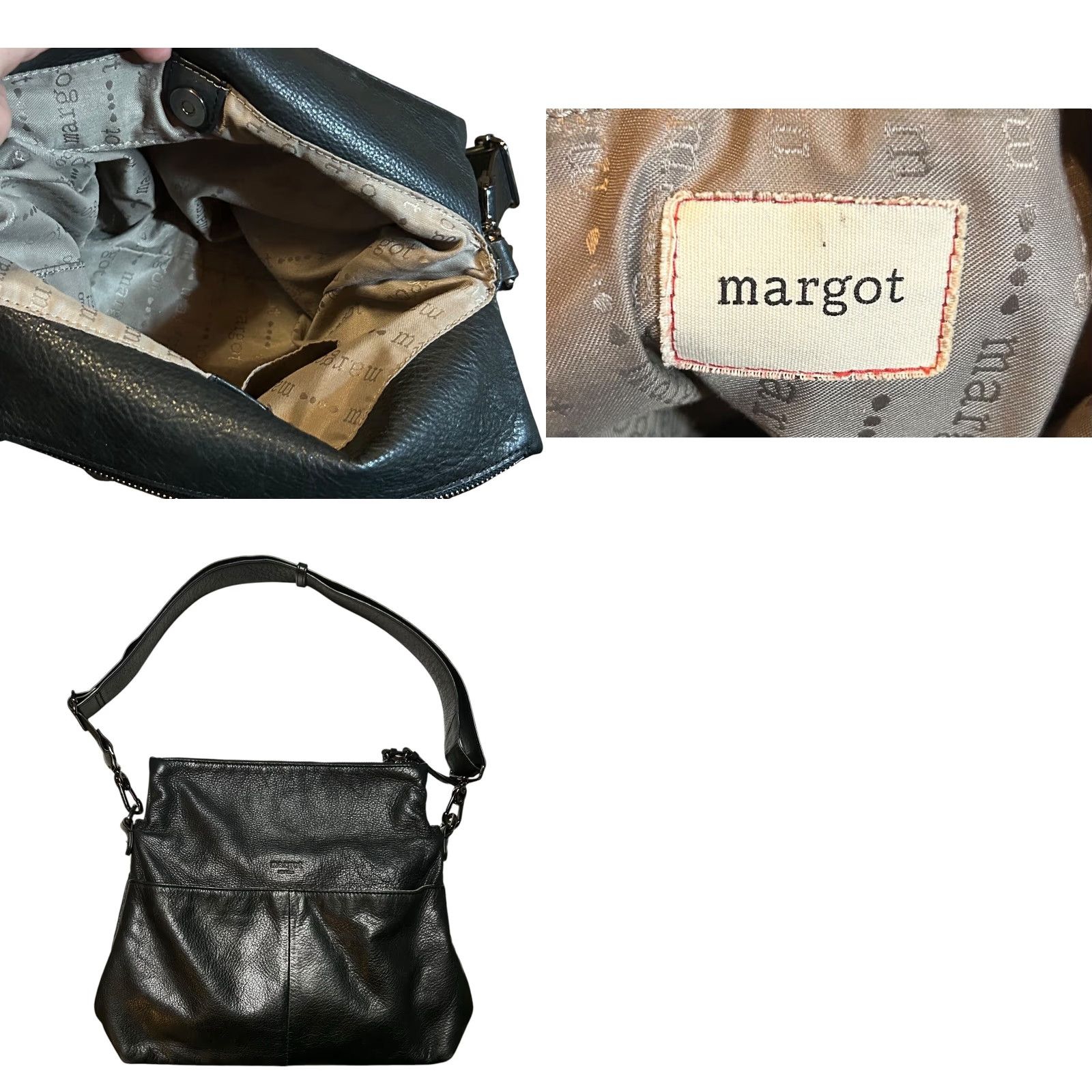 Vintage Margot New York HandBag Crossbody Purse Black Leather Women’s Shoulder Bag Crossbody Strap Adjustable Bag Charm Size ONE SIZE - 11 Thumbnail