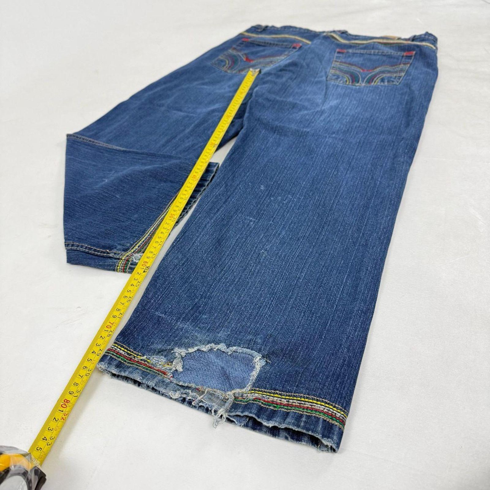 Ecko Unltd. × JNCO × Vintage Vintage y2k embroidered skater baggy wide leg faded jeans Size US 38 / EU 54 - 3 Thumbnail