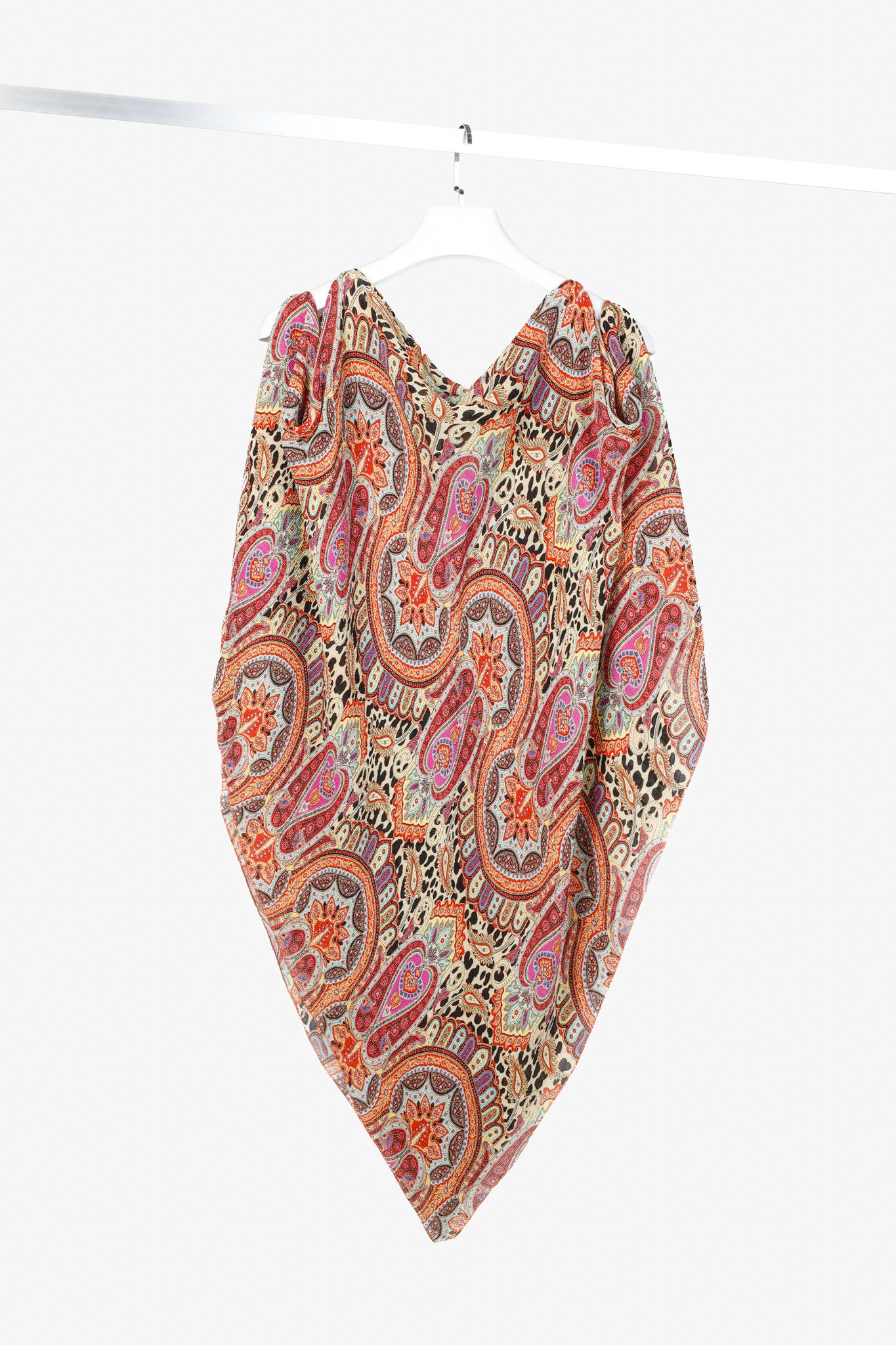 Etro Etro Orange Paisley Silk Poncho Caftan Tunic Dress Size M / US 6-8 / IT 42-44 - 2 Thumbnail