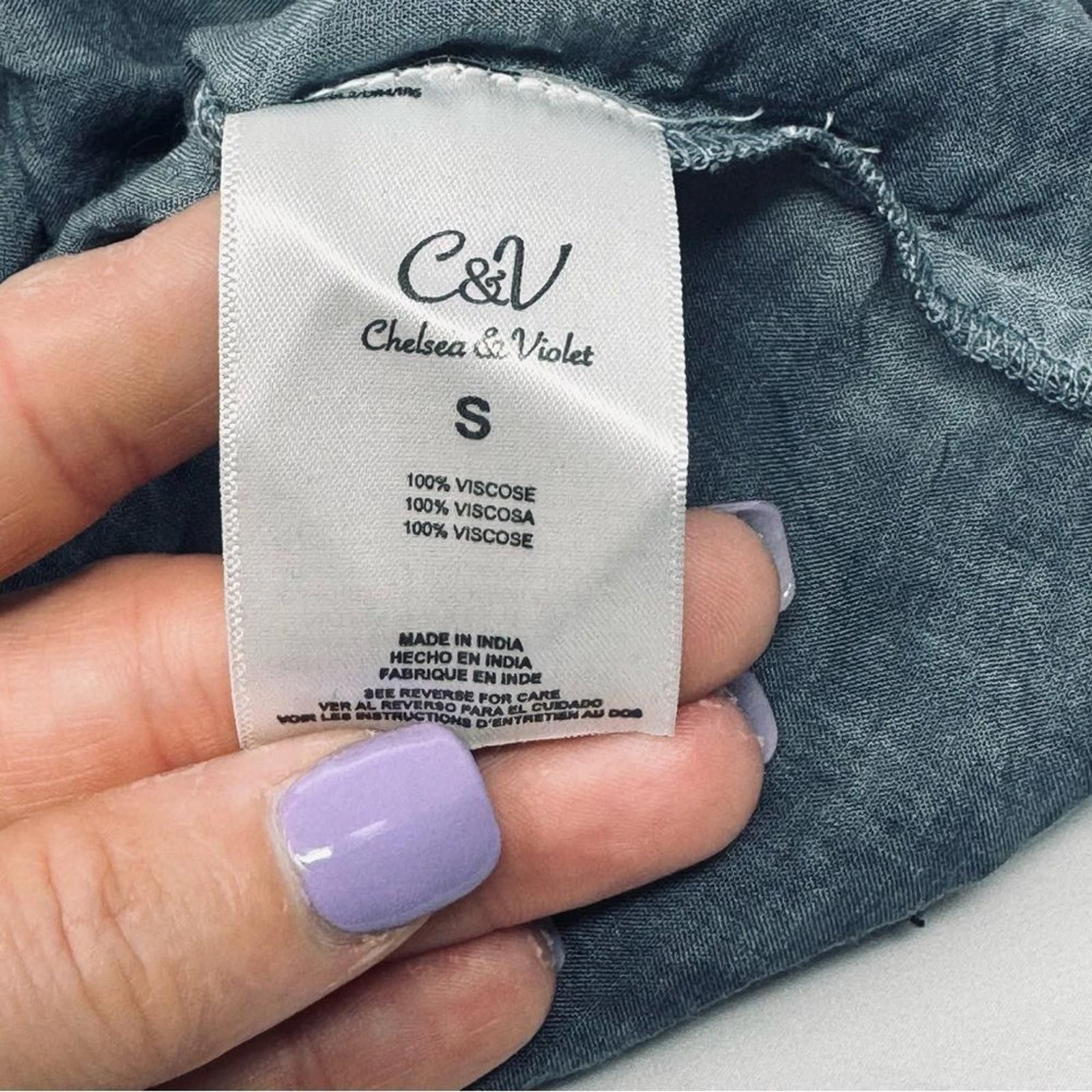 Designer C&V. Chelsea and Violet. Blue Boho Blouse. Size Small. Size S / US 4 / IT 40 - 3 Thumbnail