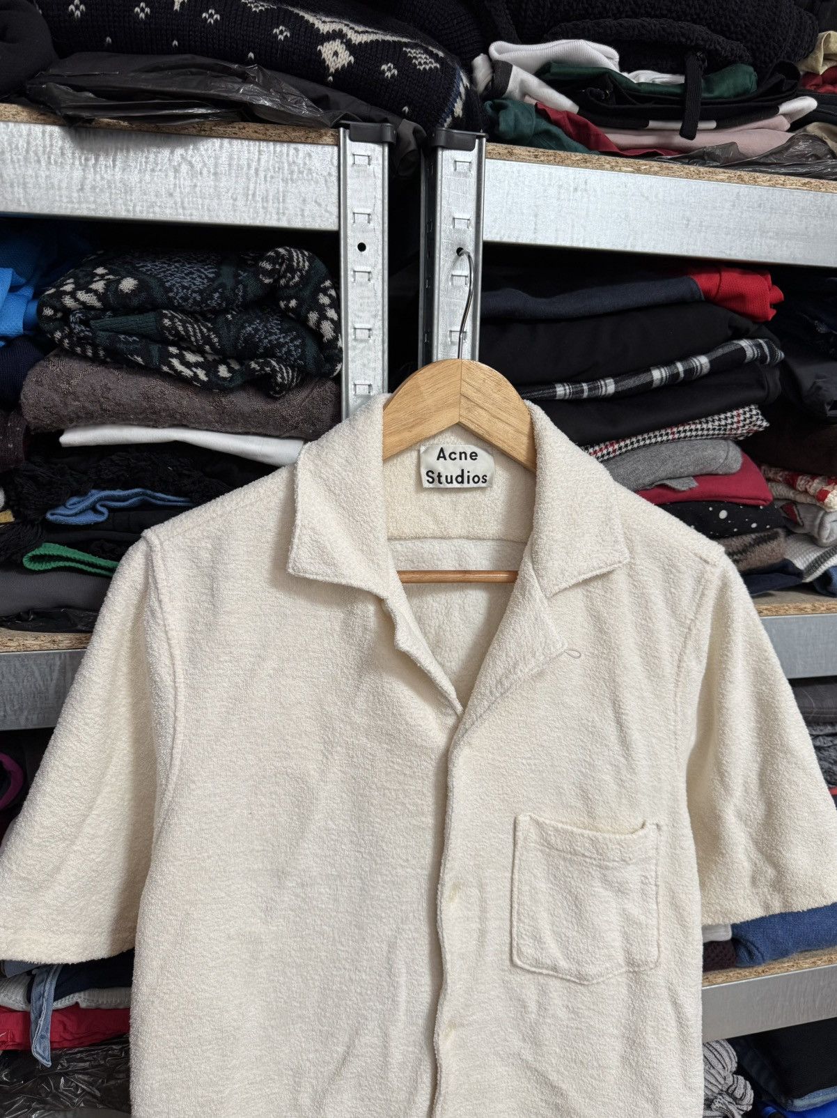 Acne Studios Acne Studios Terry Cloth Button Up Shirt Short Sleeve Tee Size US S / EU 44-46 / 1 - 2 Thumbnail