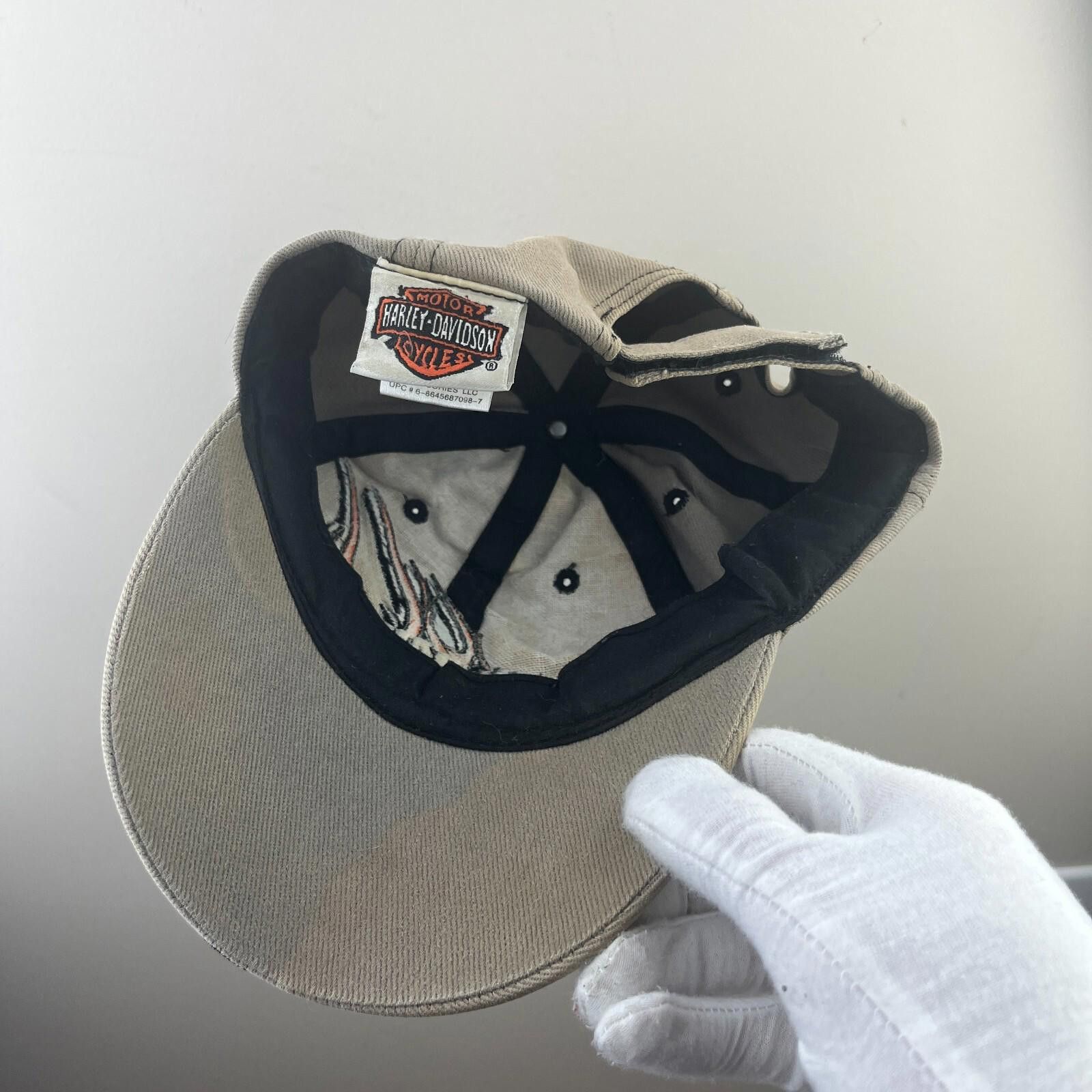 Harley Davidson Vintage Harley Davidson Flames Strapback Hat Biker Size ONE SIZE - 5 Thumbnail