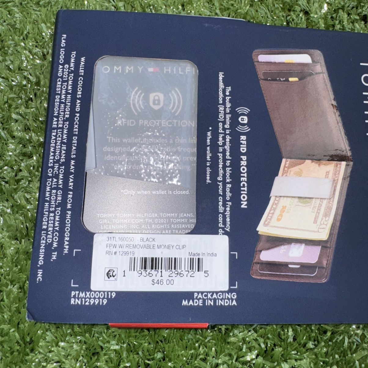 Tommy Hilfiger × Vintage Tommy Hilfiger Black Genuine Leather Money Clip Wallet Size ONE SIZE - 6 Thumbnail