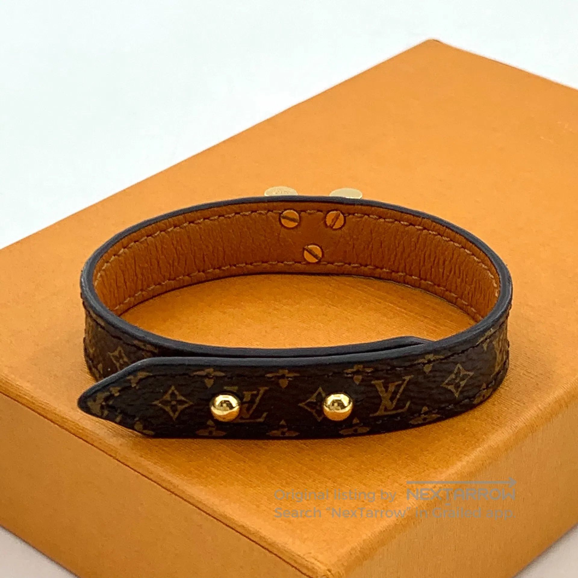 Louis Vuitton Louis Vuitton Dark Brown Logo Monogram Calfskin Bracelet| Size ONE SIZE - 3 Thumbnail