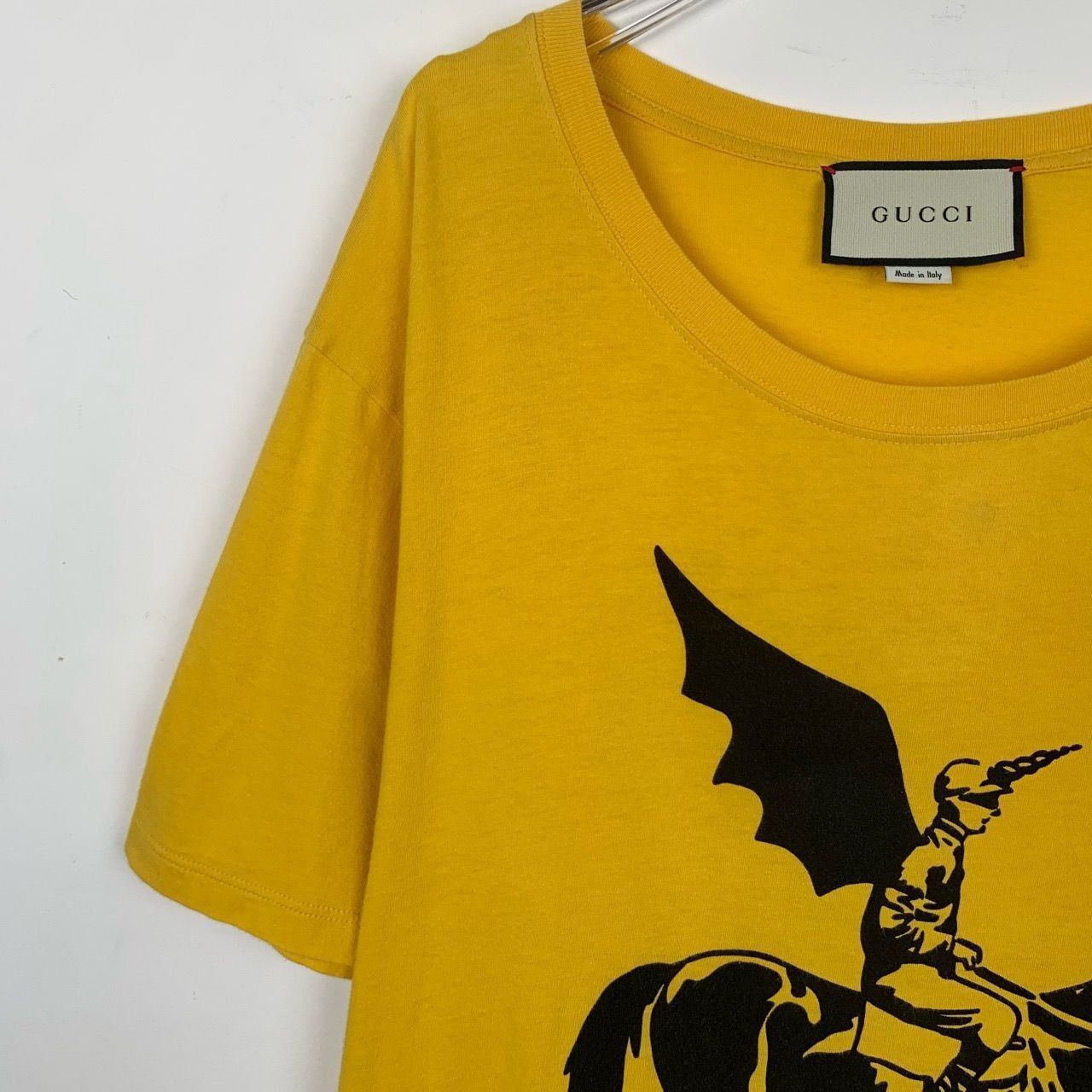 Gucci Gucci Logo Print Round-Neck Yellow Cotton Short-Sleeved T-Sh Size US S / EU 44-46 / 1 - 7 Thumbnail