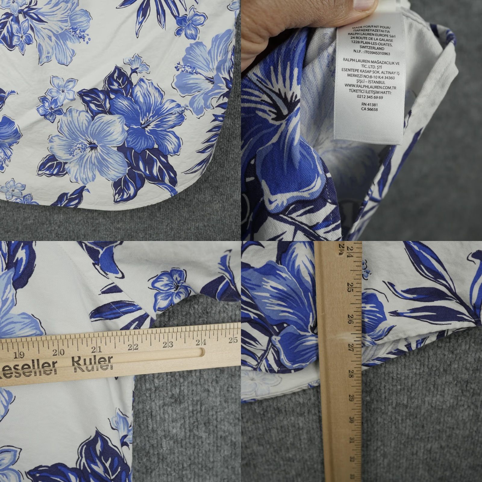 Ralph Lauren Ralph Lauren Shirt Mens XL Blue Floral Hawaiian Button Up Slim Fit Short Sleeve Size US XL / EU 56 / 4 - 8 Thumbnail