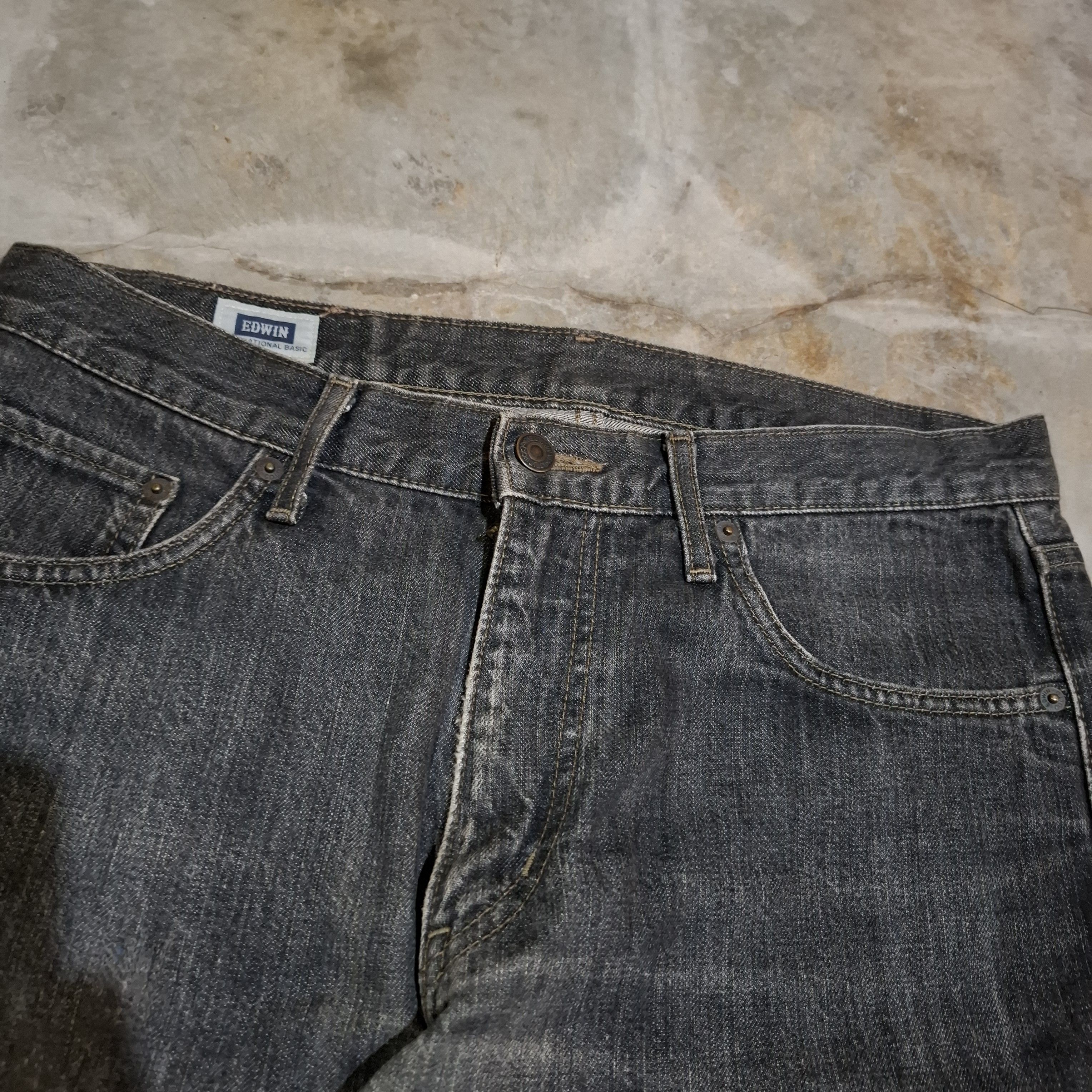 Edwin Vtg Y2k Edwin Japan International Basic 403 Straight Jeans Size US 33 - 4 Thumbnail