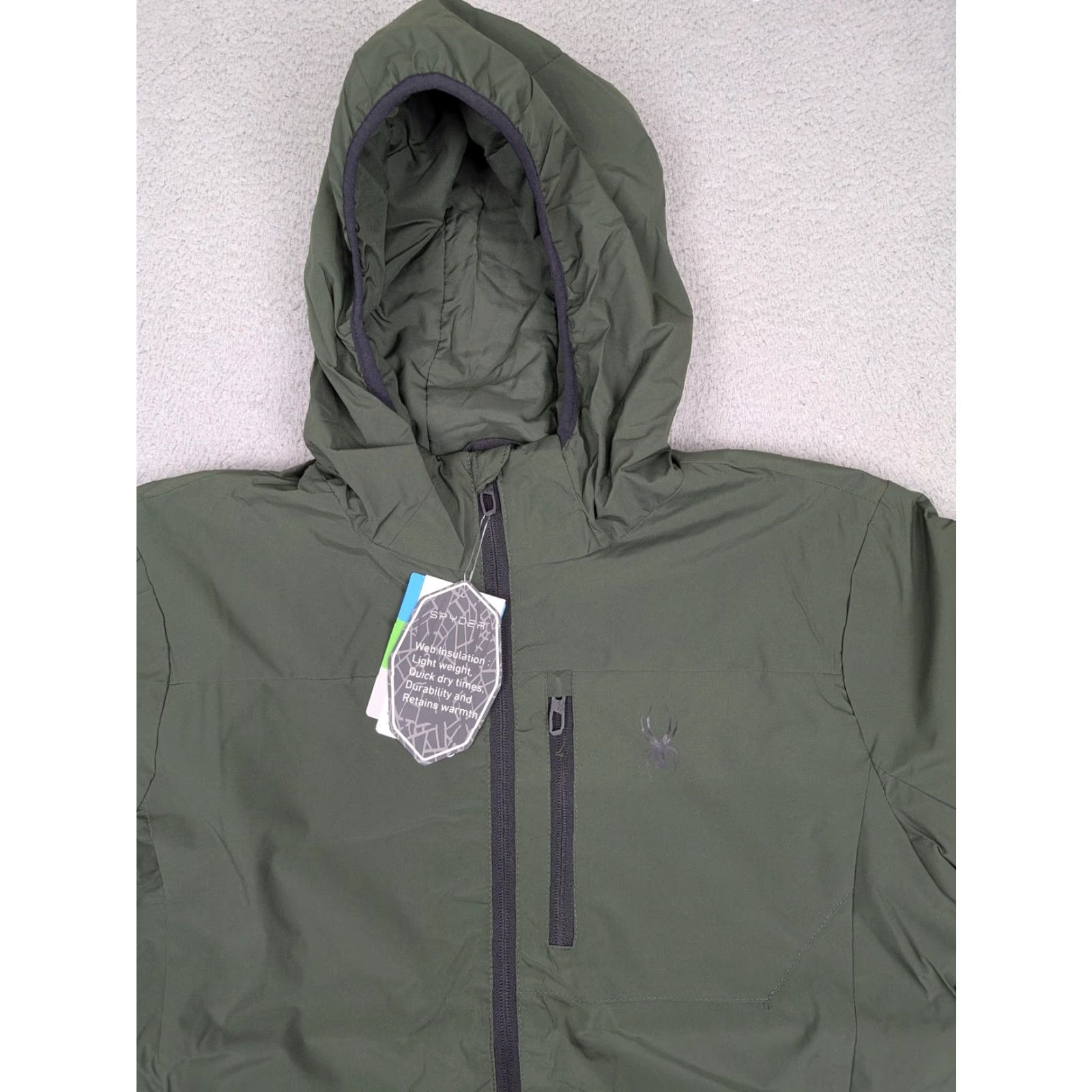 Spyder Spyder Jacket Mens M Olive Spyder Lite Hooded Hydroweb Proweb Flexweb New Size US M / EU 48-50 / 2 - 3 Thumbnail