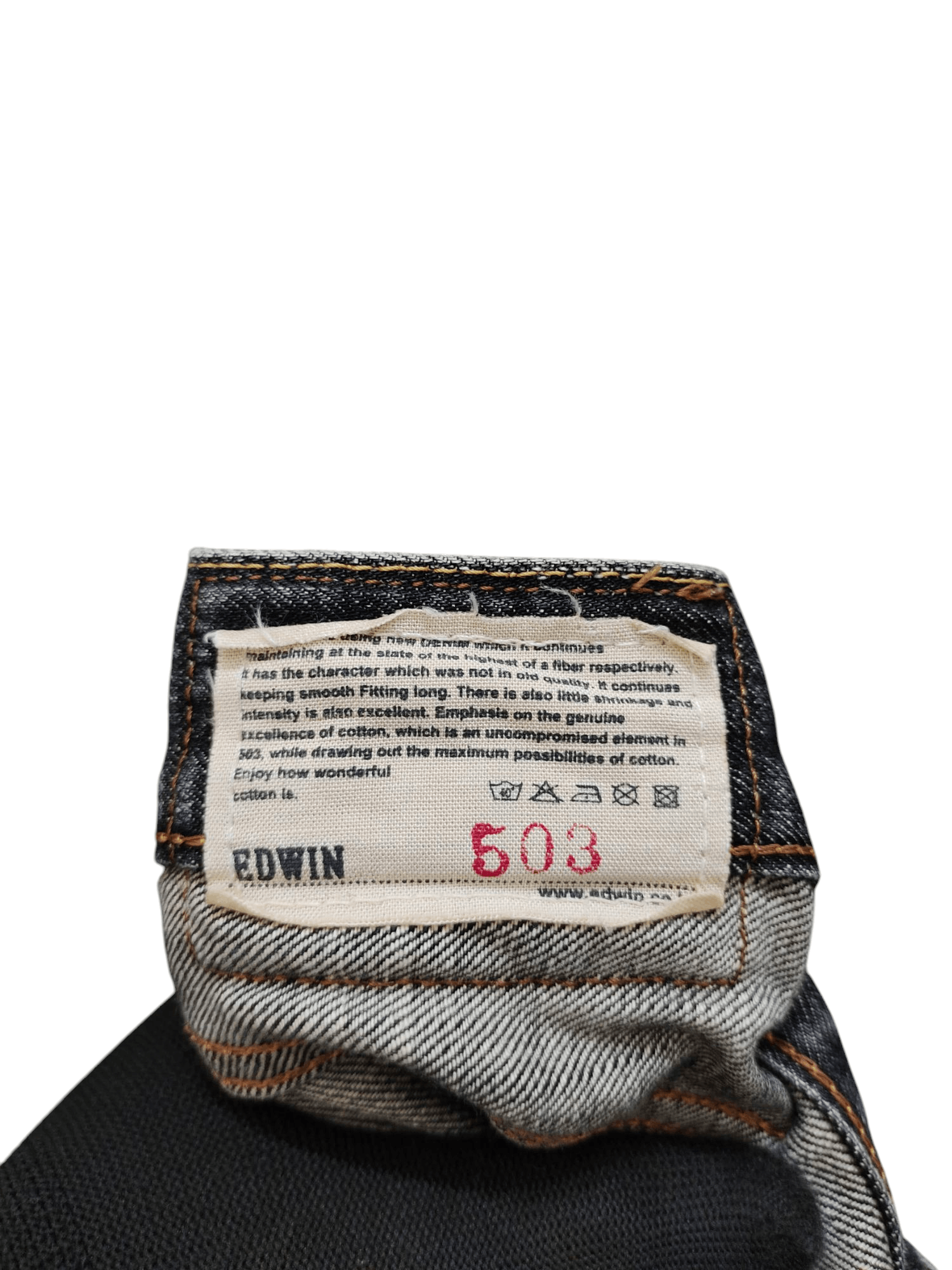 If Six Was Nine Vintage Y2k Edwin 503 Distress Faded Clawmark Denim Jeans Size US 28 / EU 44 - 15 Thumbnail