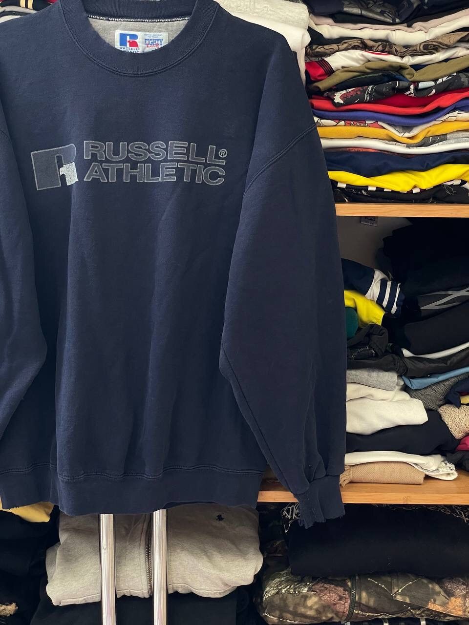 Russell Athletic × Vintage Vintage Russell Athletic Crashed Big Logo Sweatshirt Size US XL / EU 56 / 4 - 6 Thumbnail