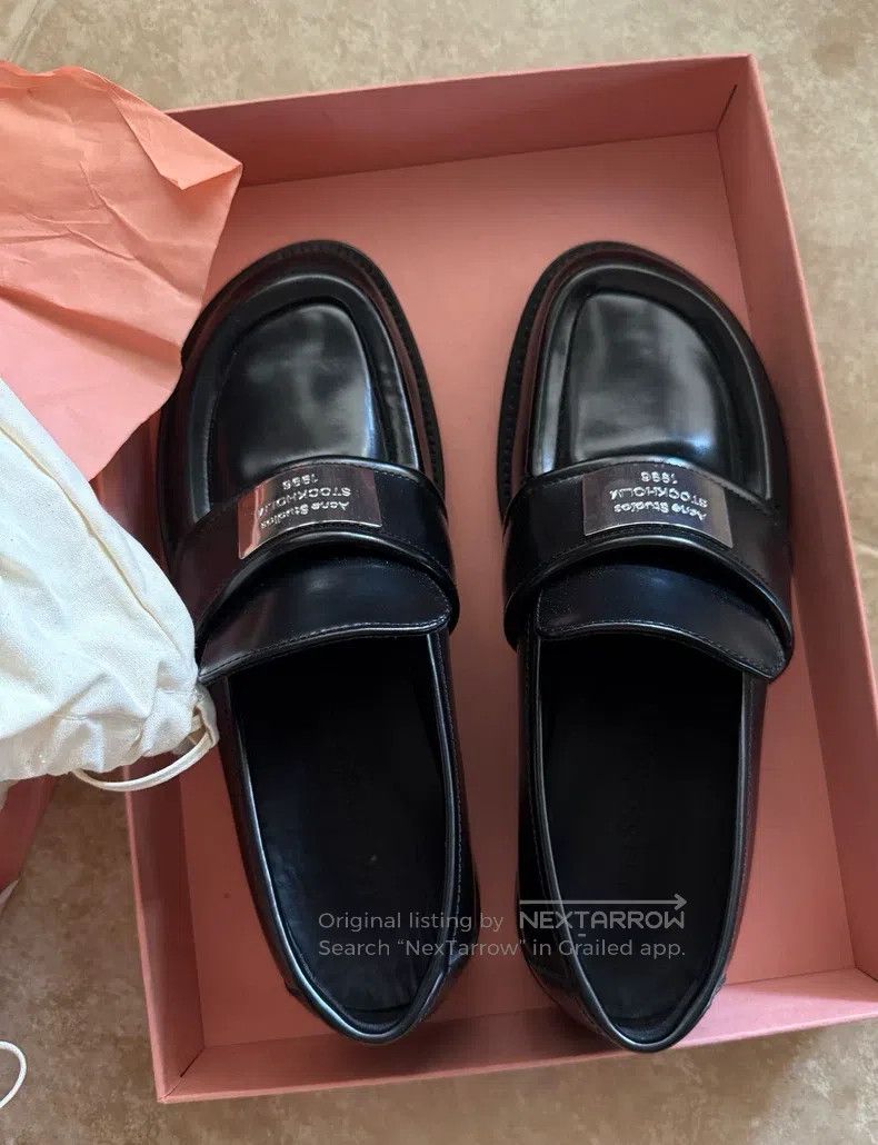 Acne Studios Acne Studios Round-Toe Slip-On Loafers with Silver Metal L Size US 7.5 / IT 37.5 - 2 Thumbnail