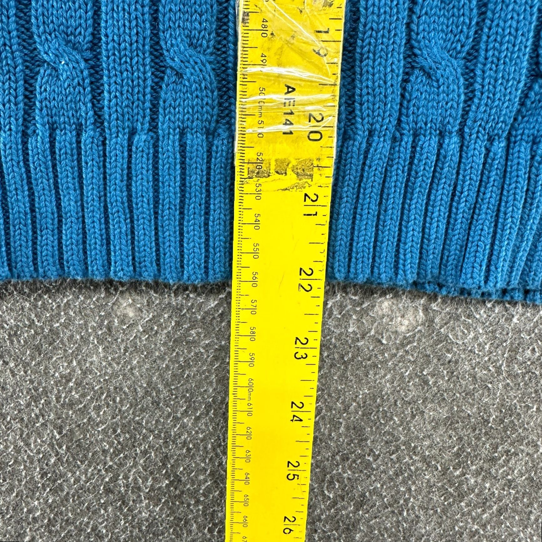 Vintage LL Bean Sweater Woman Small Blue Pullover Cable Knit Cotton Crew Neck Chunky Size S / US 4 / IT 40 - 7 Thumbnail