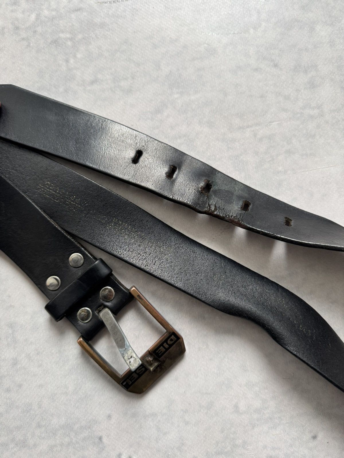Diesel × Vintage Diesel vintage black belt unisex size 112cm Size ONE SIZE - 5 Thumbnail