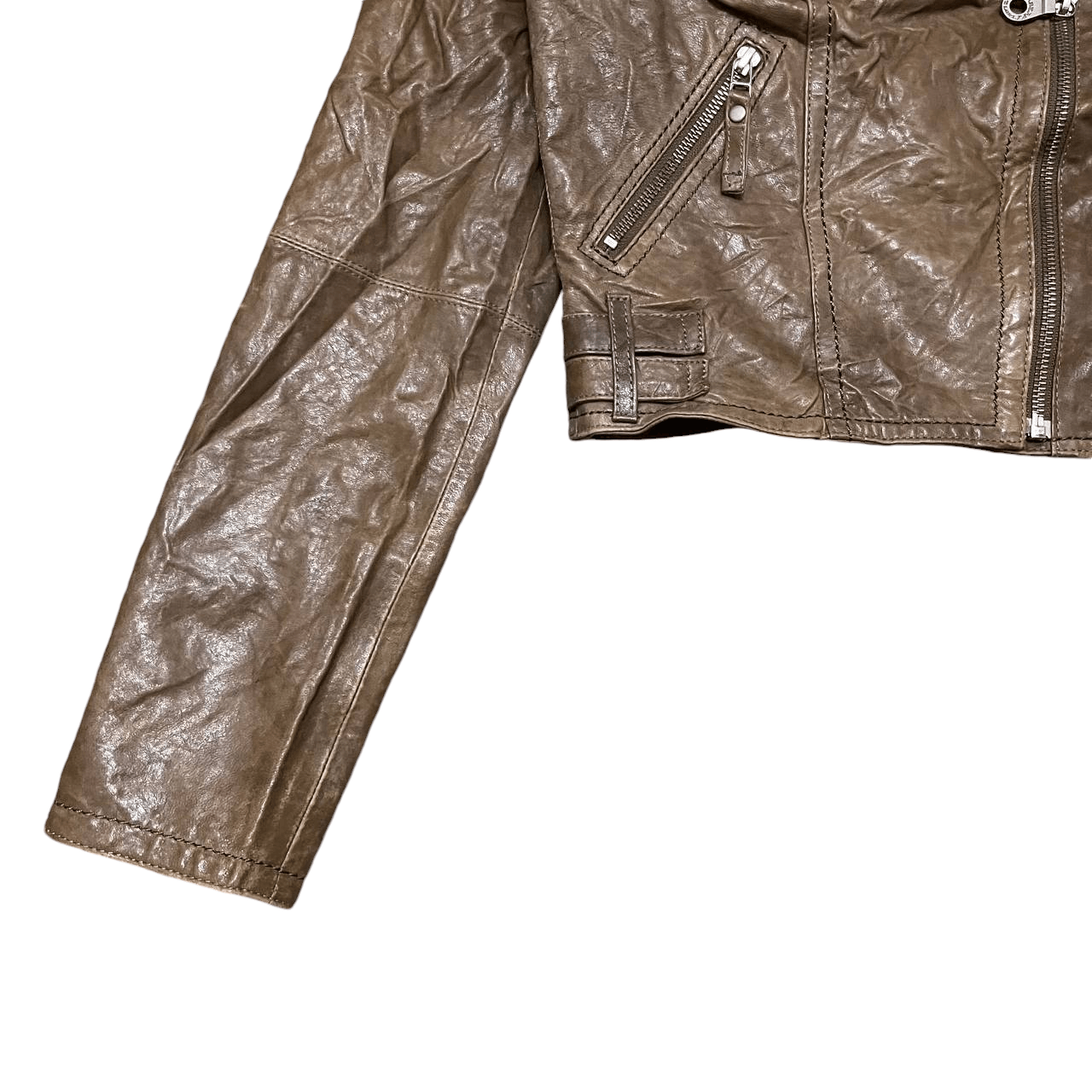 Vintage Burberry Blue Label Nova Check Leather Rider Jacket