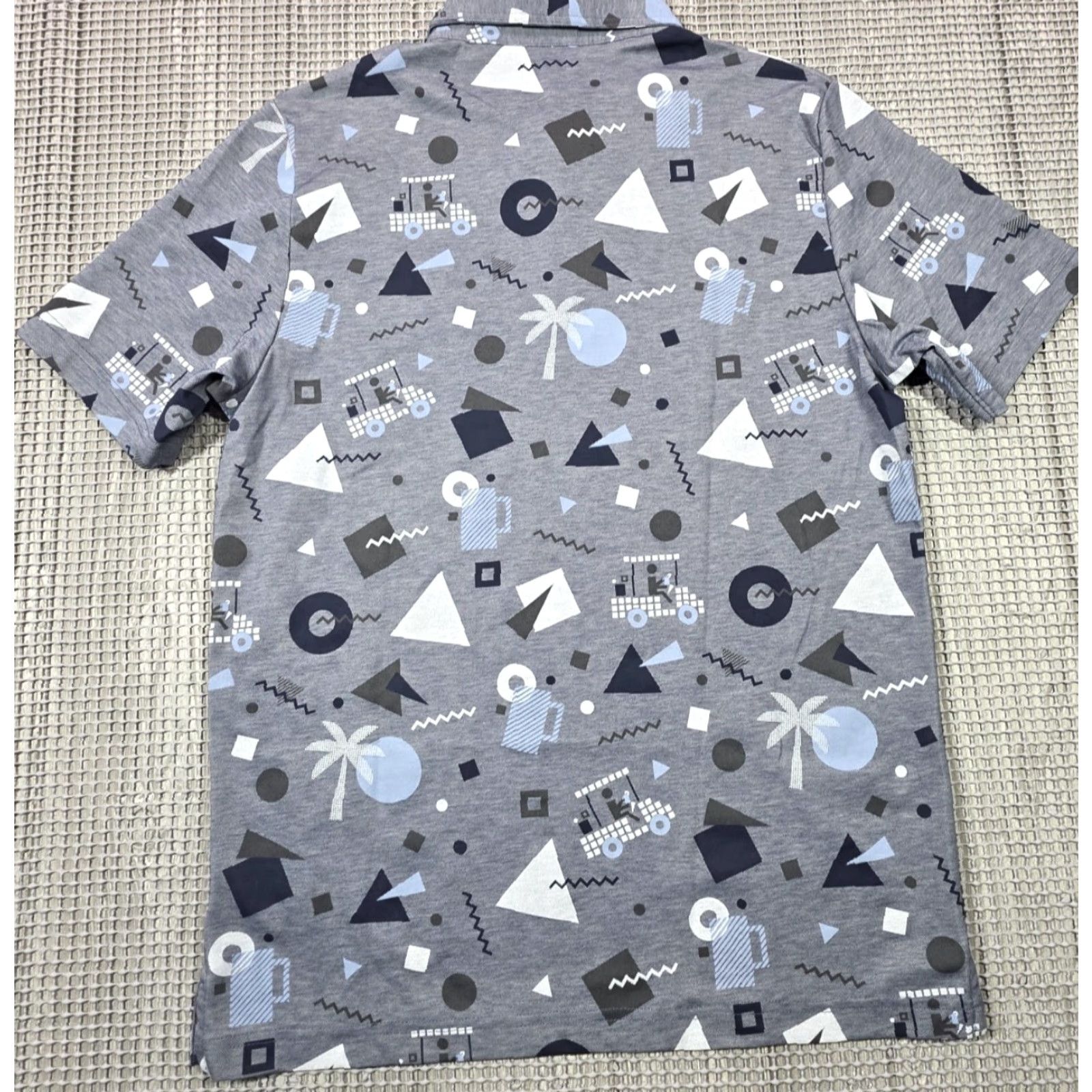 TravisMathew Travis Mathew Polo Shirt Mens M Gray Blue Geometric Print Pima Cotton Golf Polo Shirt M Gray Geometric Print Travis Mathew Size US M / EU 48-50 / 2 - 5 Thumbnail
