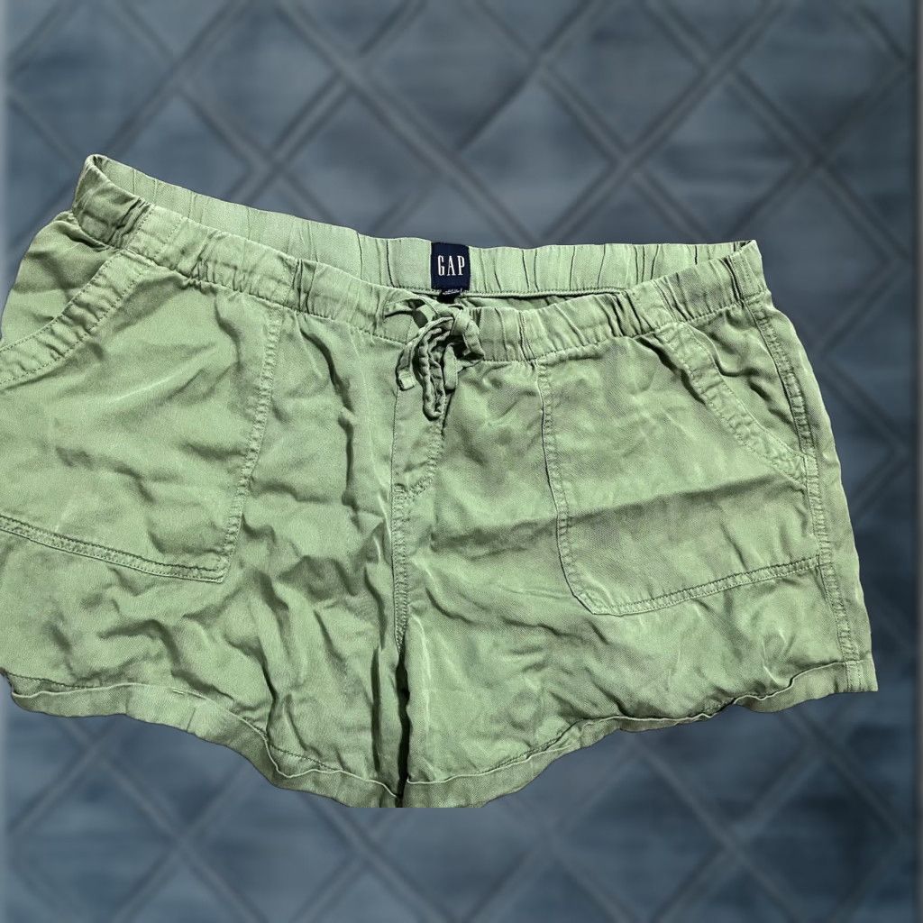 Gap GAP Women's Lyocell Drawstring Pull-On Tencel Short XXL Green Modern Casual Workwear 90s? Size 40" / US 18 - 1 Thumbnail