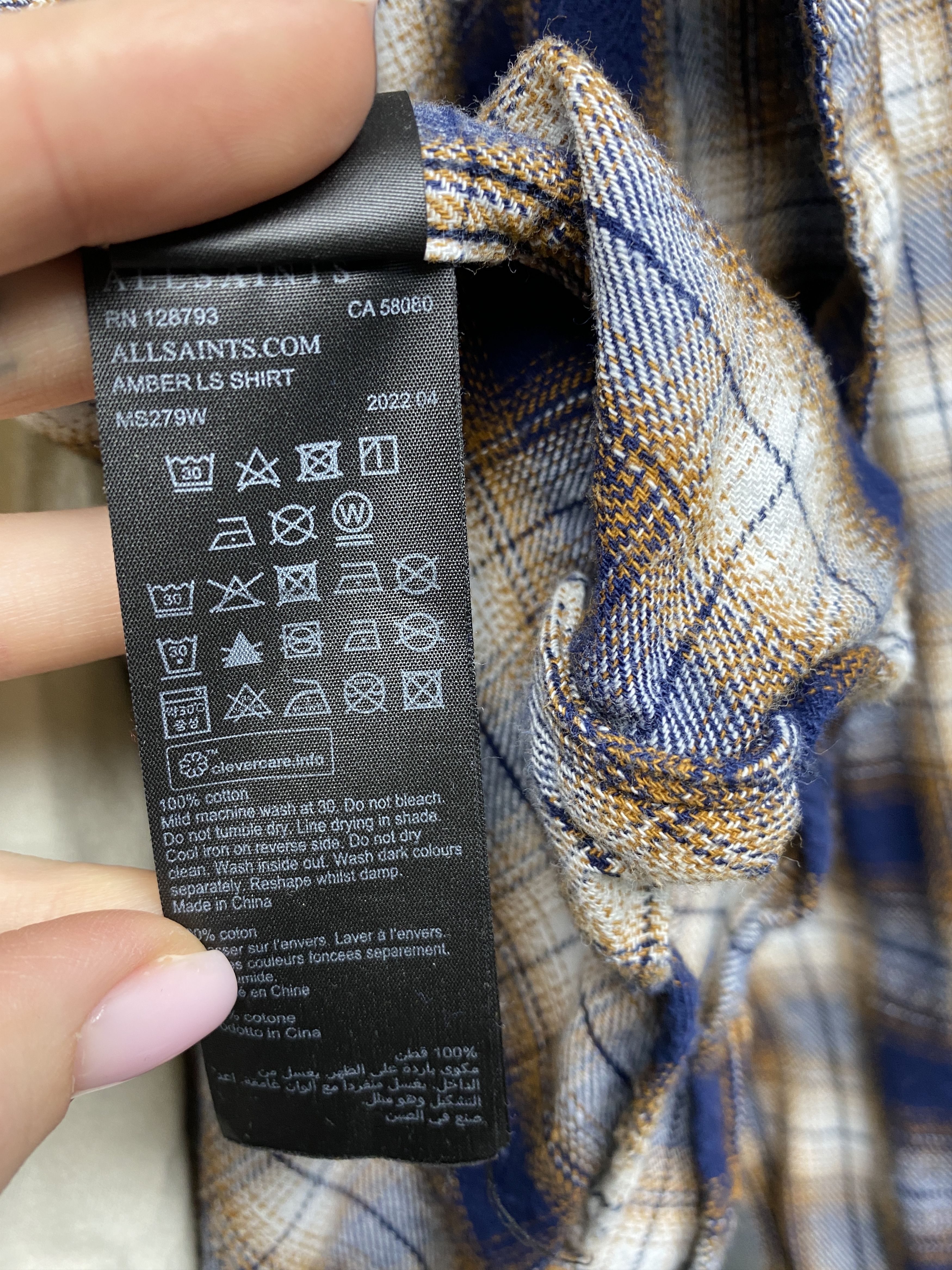 Allsaints Allsaints Amber LS Mens Flannel Plaid Shirt Y2K Size US M / EU 48-50 / 2 - 5 Thumbnail