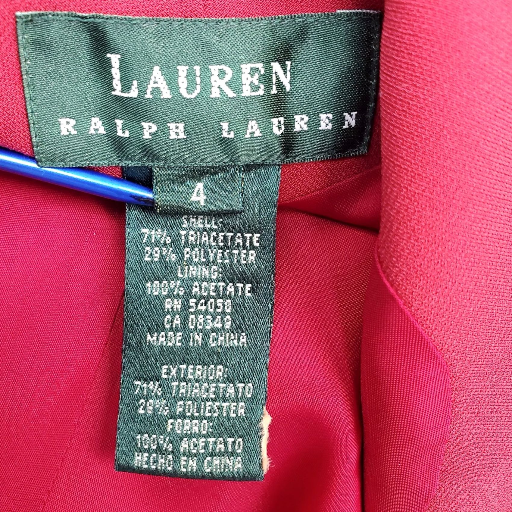 Ralph Lauren Lauren Ralph Lauren Womens 4 Red Summer Sleeveless Sheath Dress V-Neck Knee Length Size S / US 4 / IT 40 - 4 Thumbnail